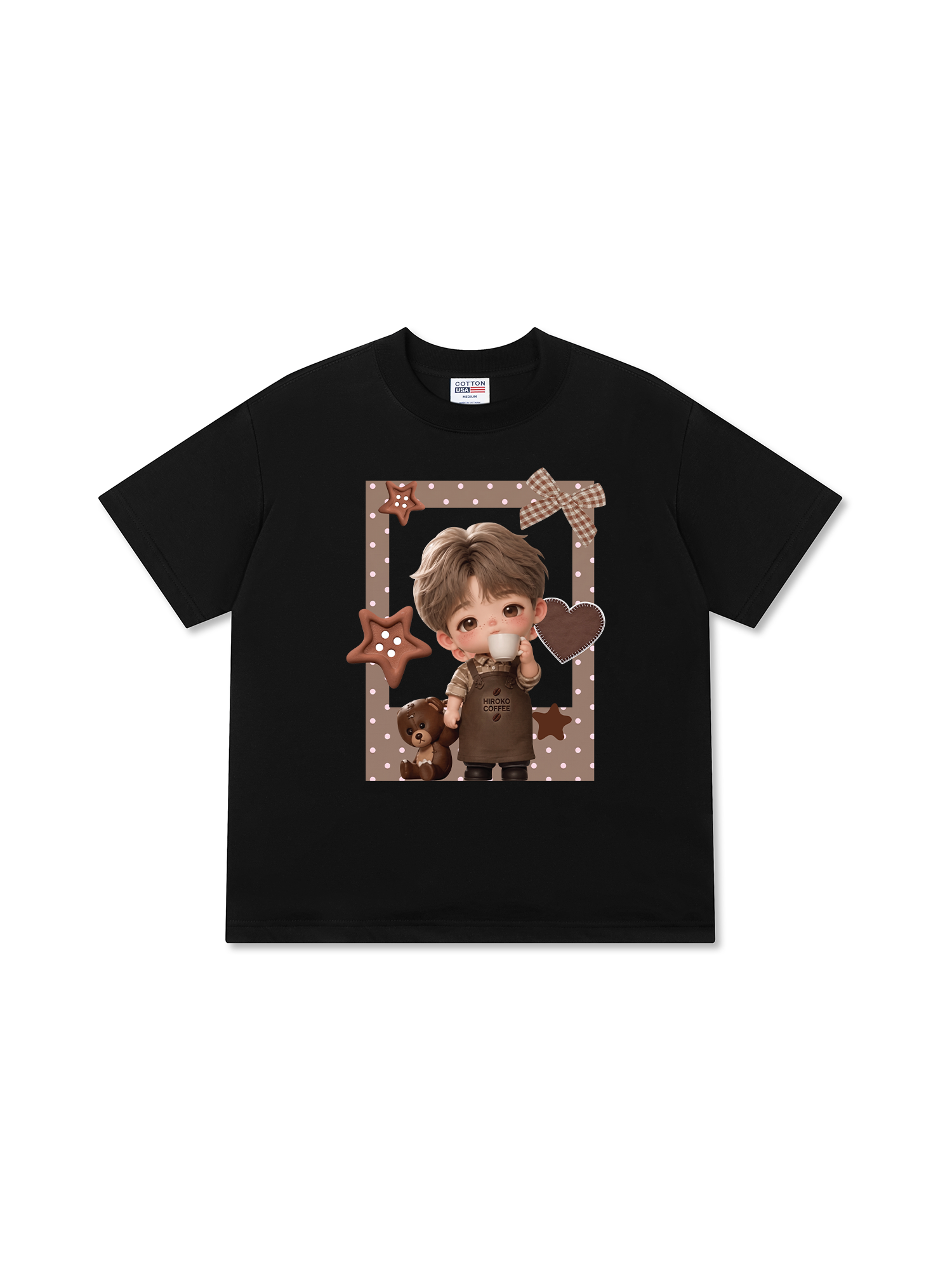 Áo Thun Relaxed Fit Cute Gang Coffee Chibi