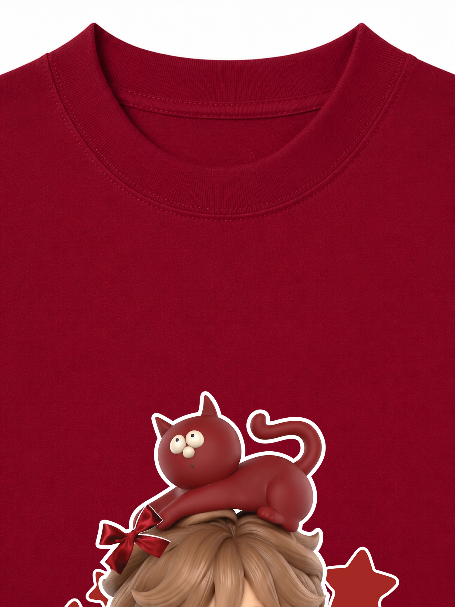 Áo Thun Relaxed Fit Cute Gang Red Outfit