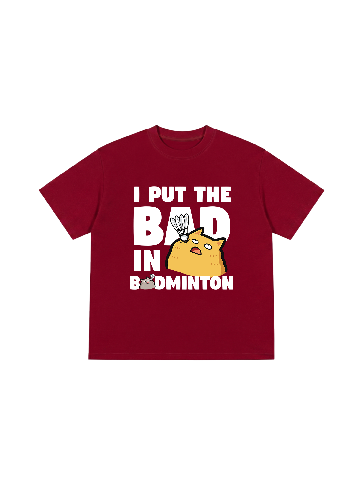 Áo Thun Relaxed Fit Badminton I Put The Bad In Badminton Cat