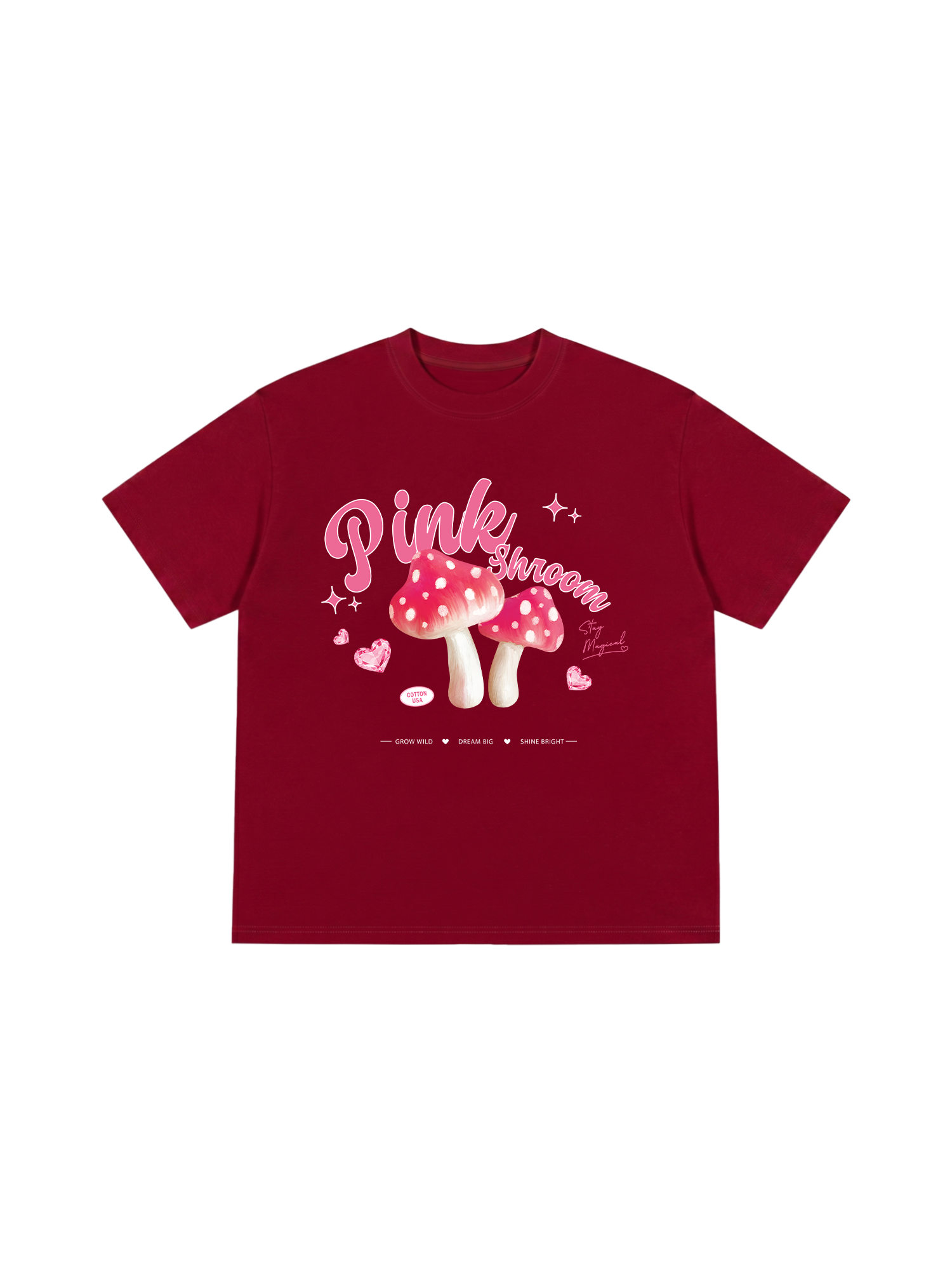 Áo Thun Relaxed Fit Tropical Pink Shrooms