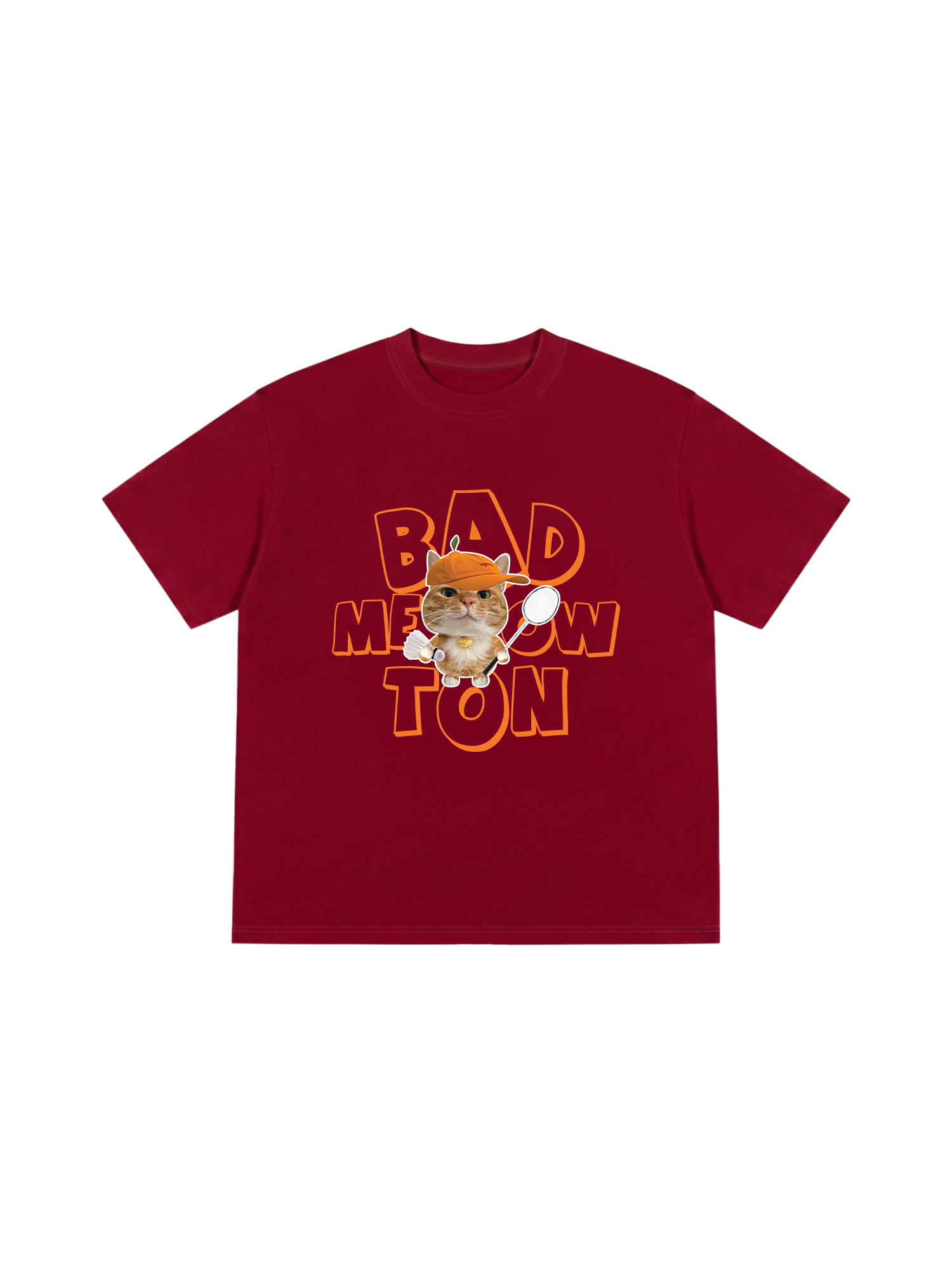 Áo Thun Relaxed Fit Badminton Cute Cat 2