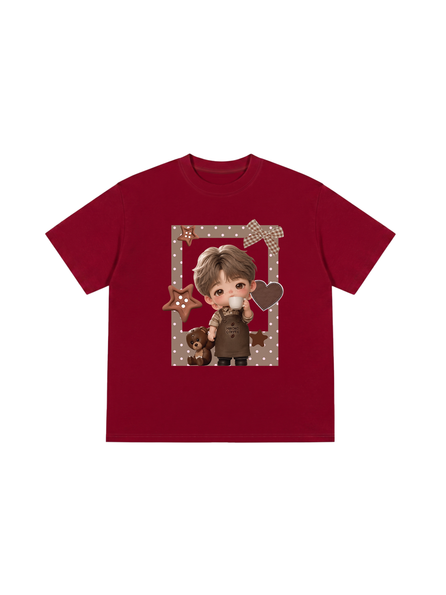 Áo Thun Relaxed Fit Cute Gang Coffee Chibi