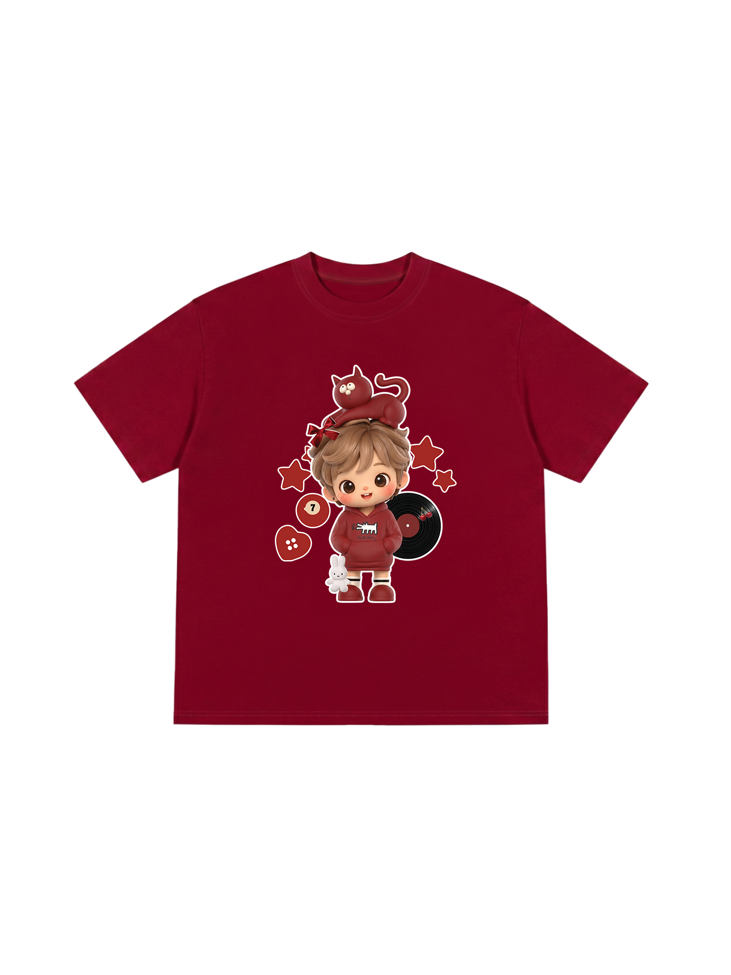 Áo Thun Relaxed Fit Cute Gang Red Outfit
