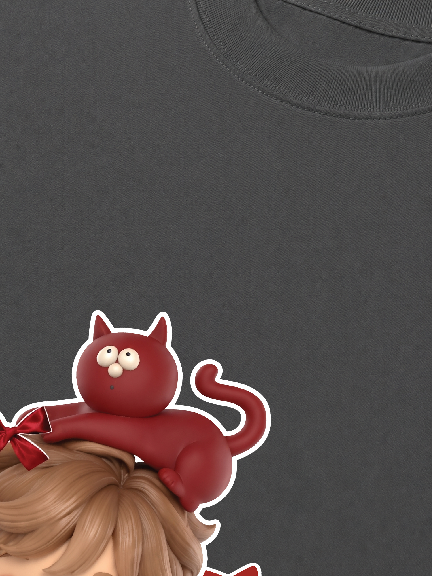 Áo Thun Relaxed Fit Cute Gang Red Outfit