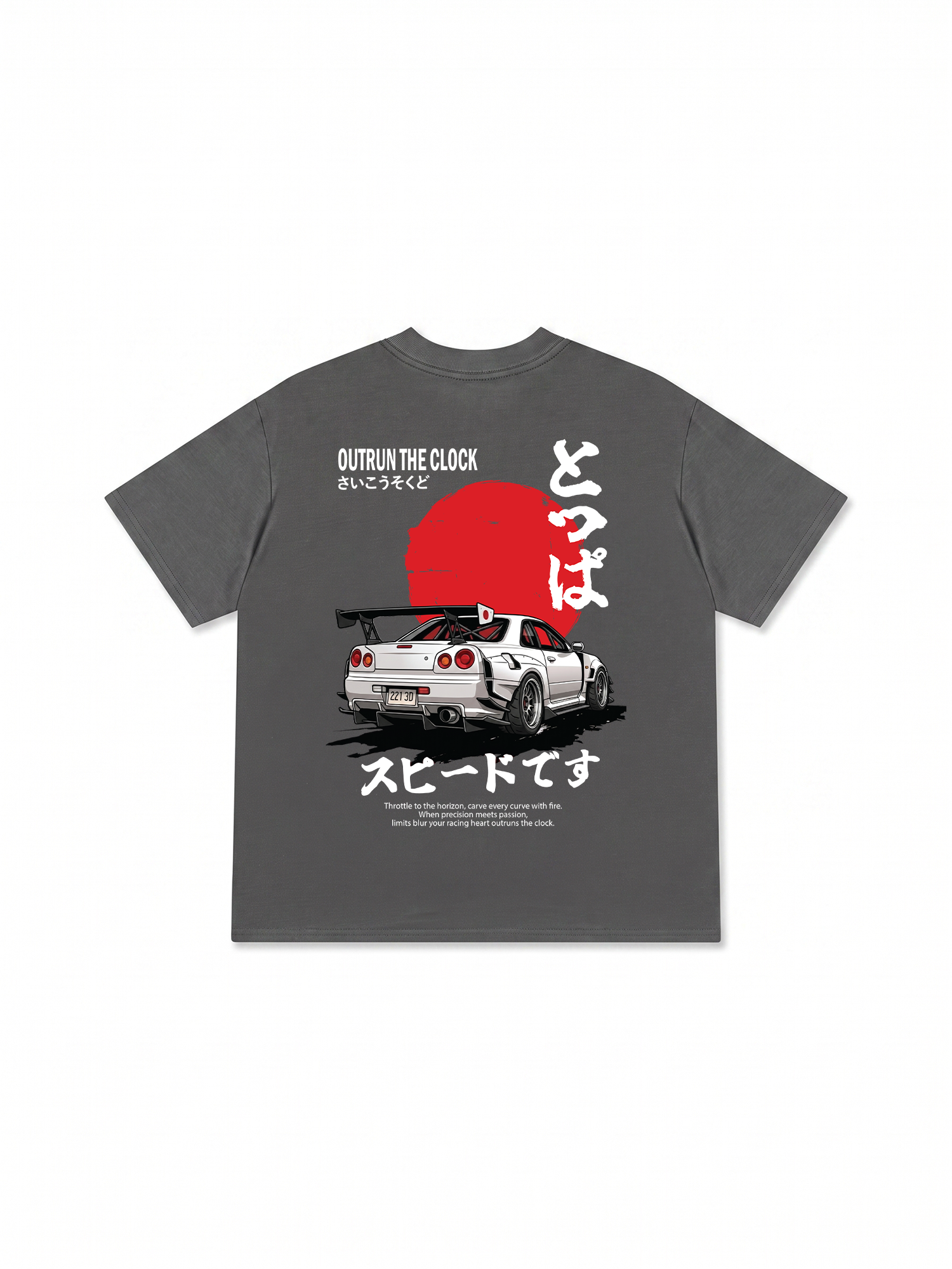 Áo Thun Relaxed Fit JDM Car Outrun The Clock