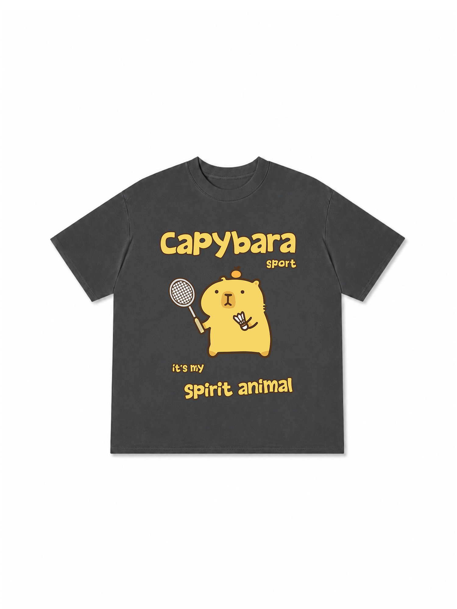 Áo Thun Relaxed Fit Badminton Capybara Sport