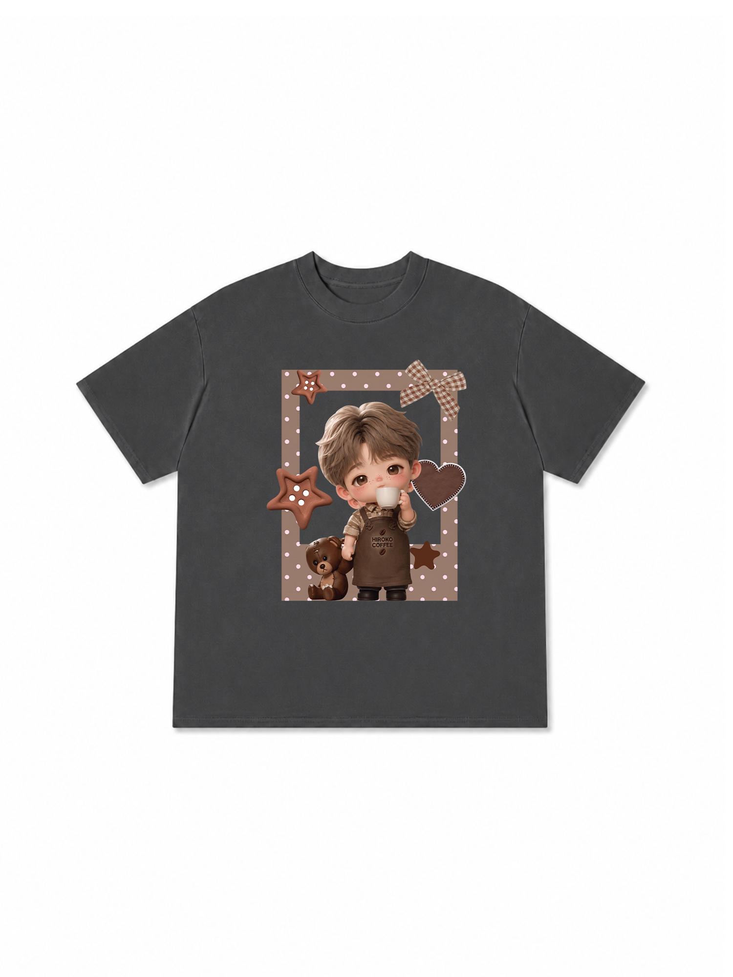 Áo Thun Relaxed Fit Cute Gang Coffee Chibi