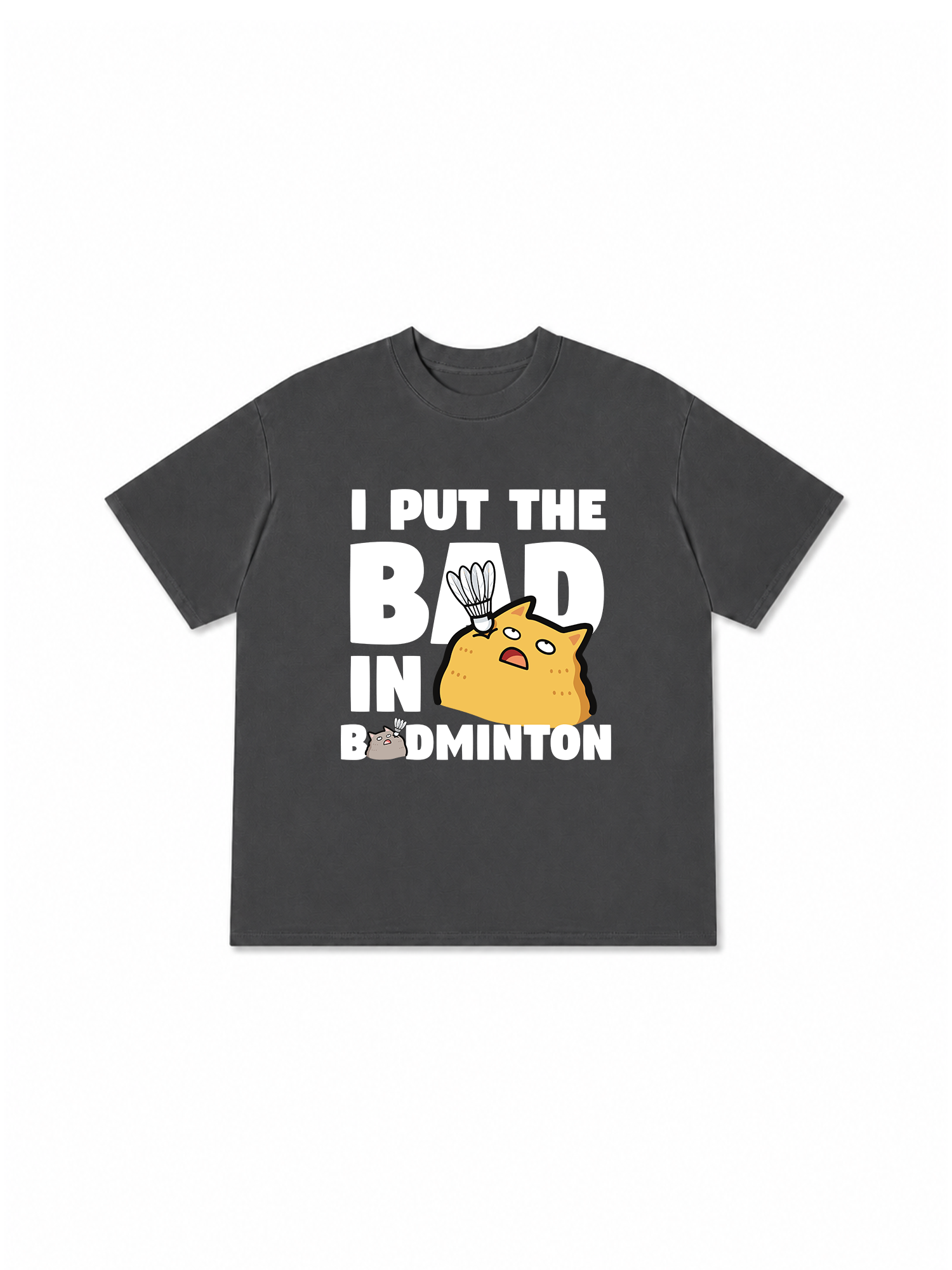 Áo Thun Relaxed Fit Badminton I Put The Bad In Badminton Cat