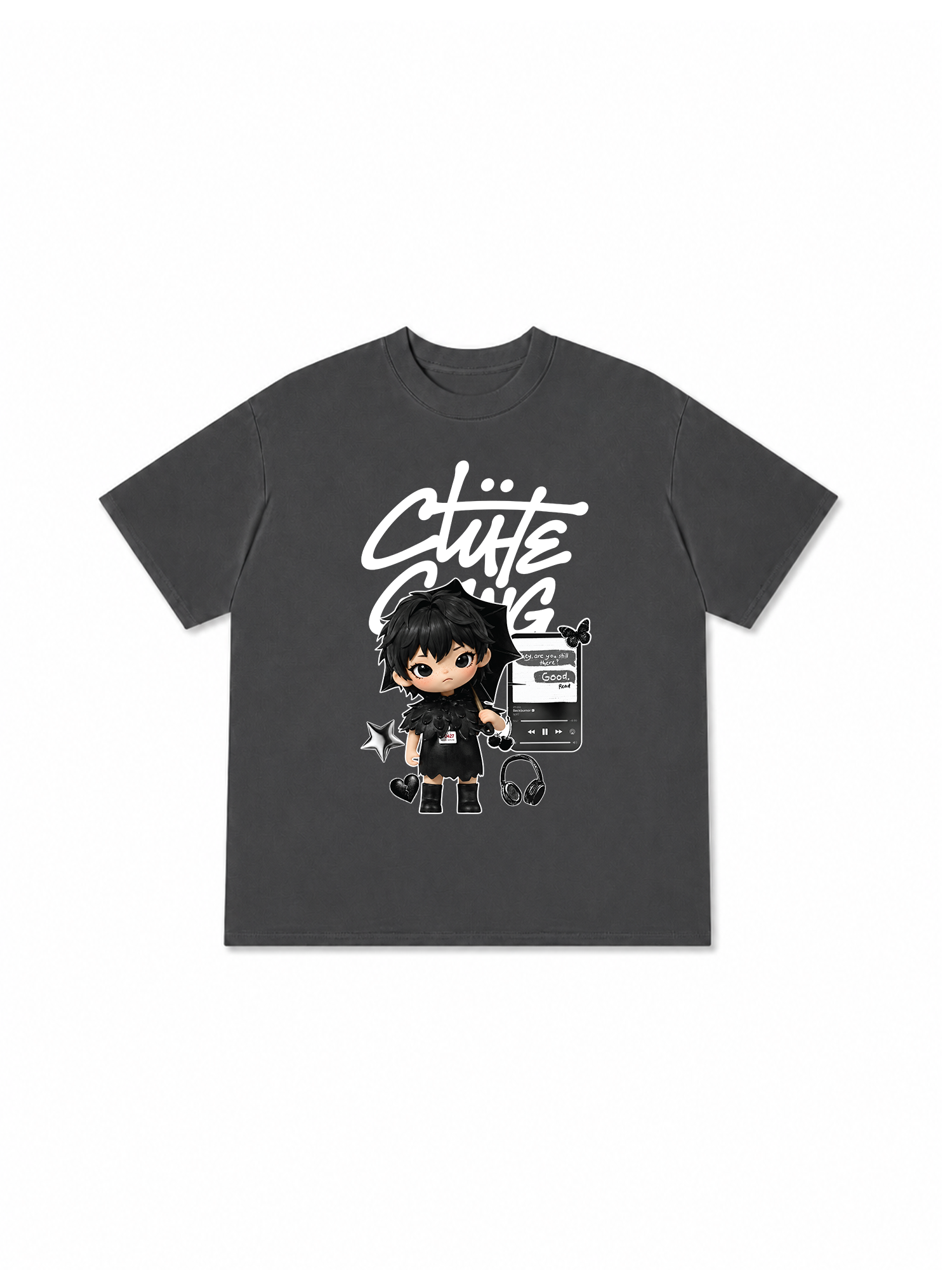 Áo Thun Relaxed Fit Cute Gang Black Boy