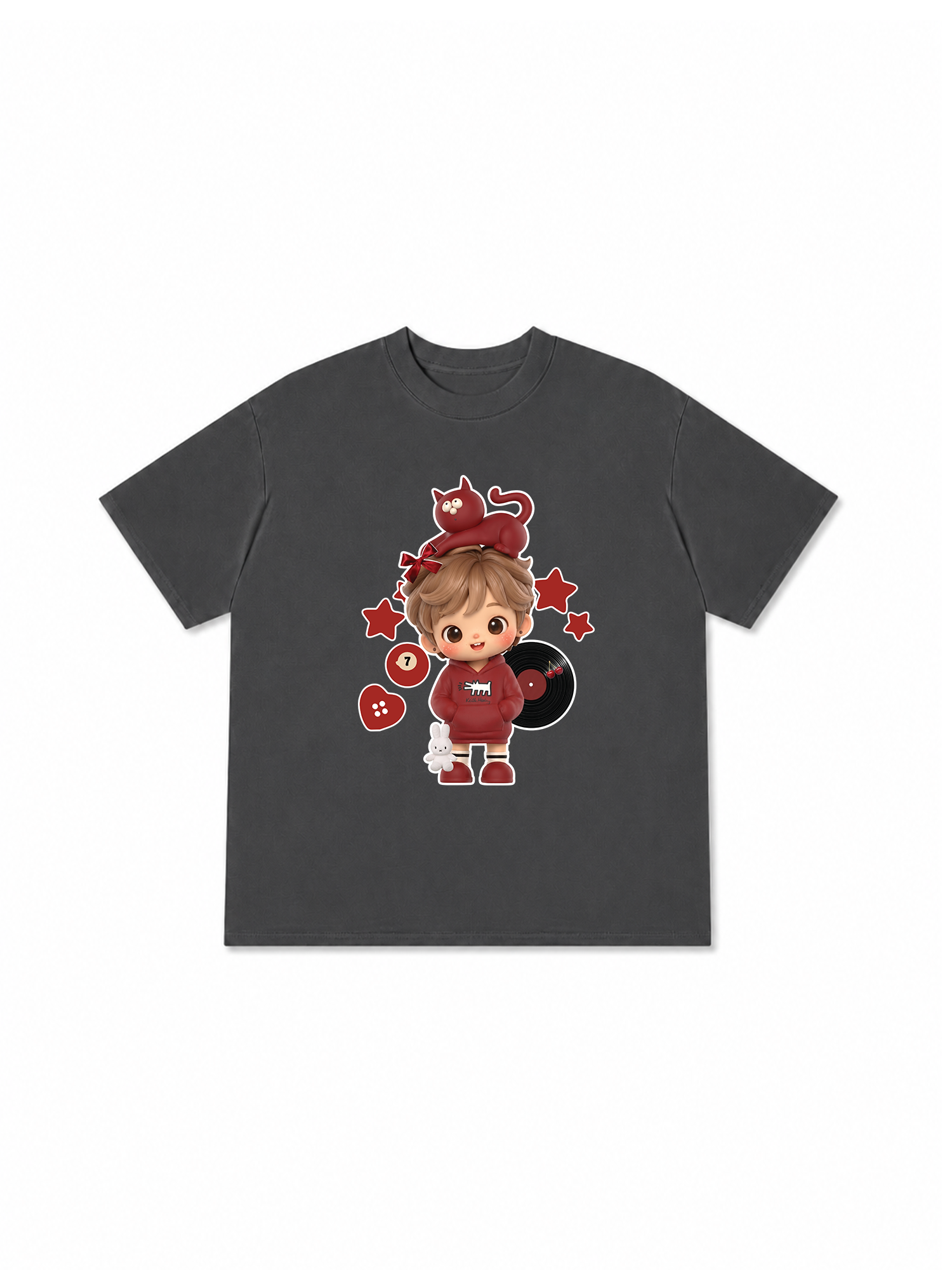Áo Thun Relaxed Fit Cute Gang Red Outfit