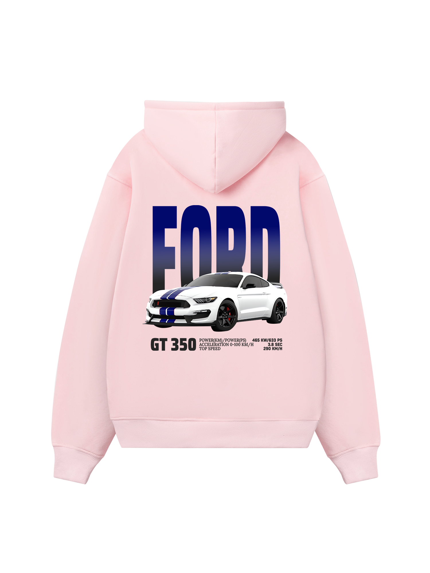 Ford GT 350 White Blue Hoodie