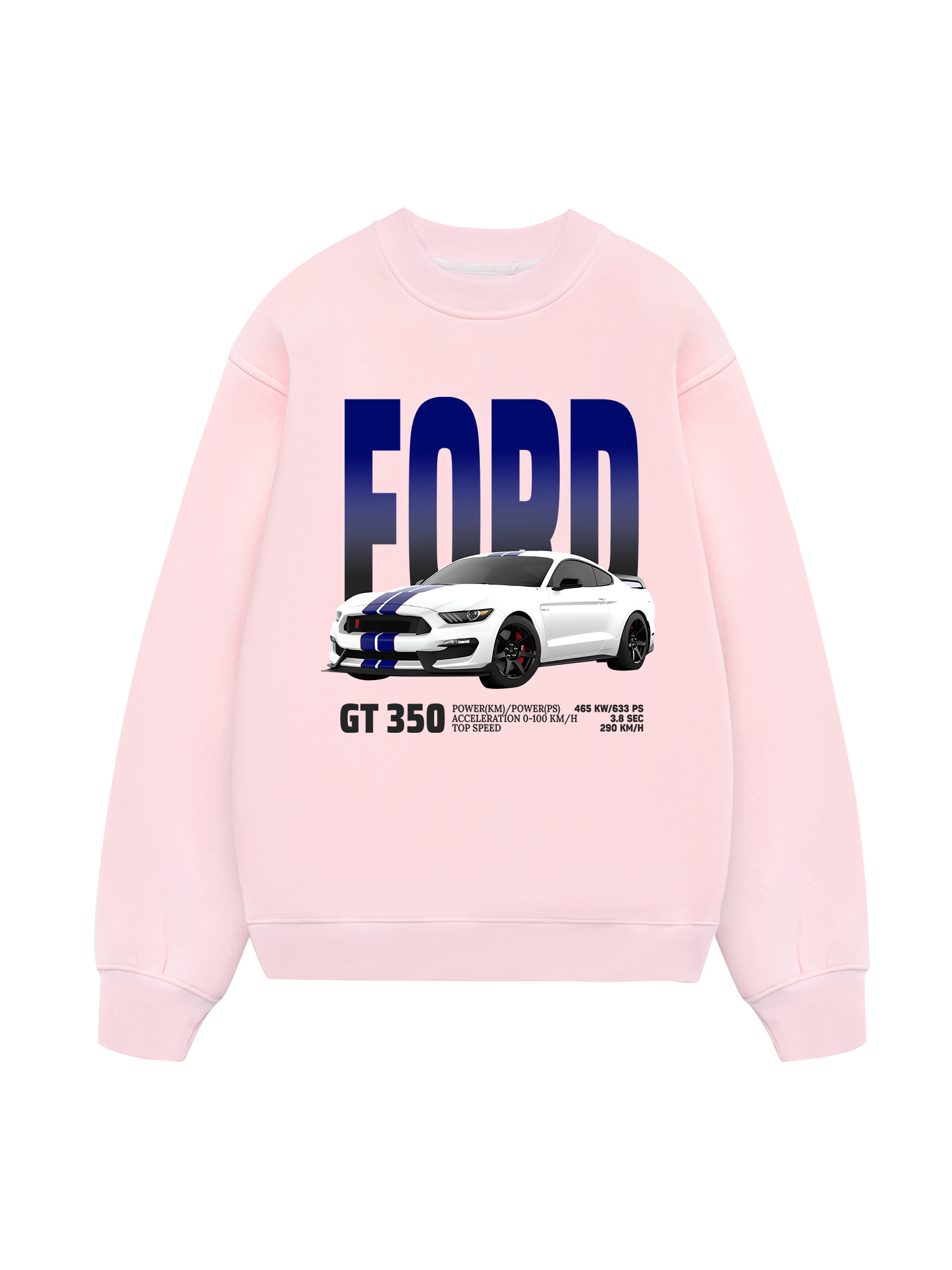 Ford GT 350 White Blue Sweater