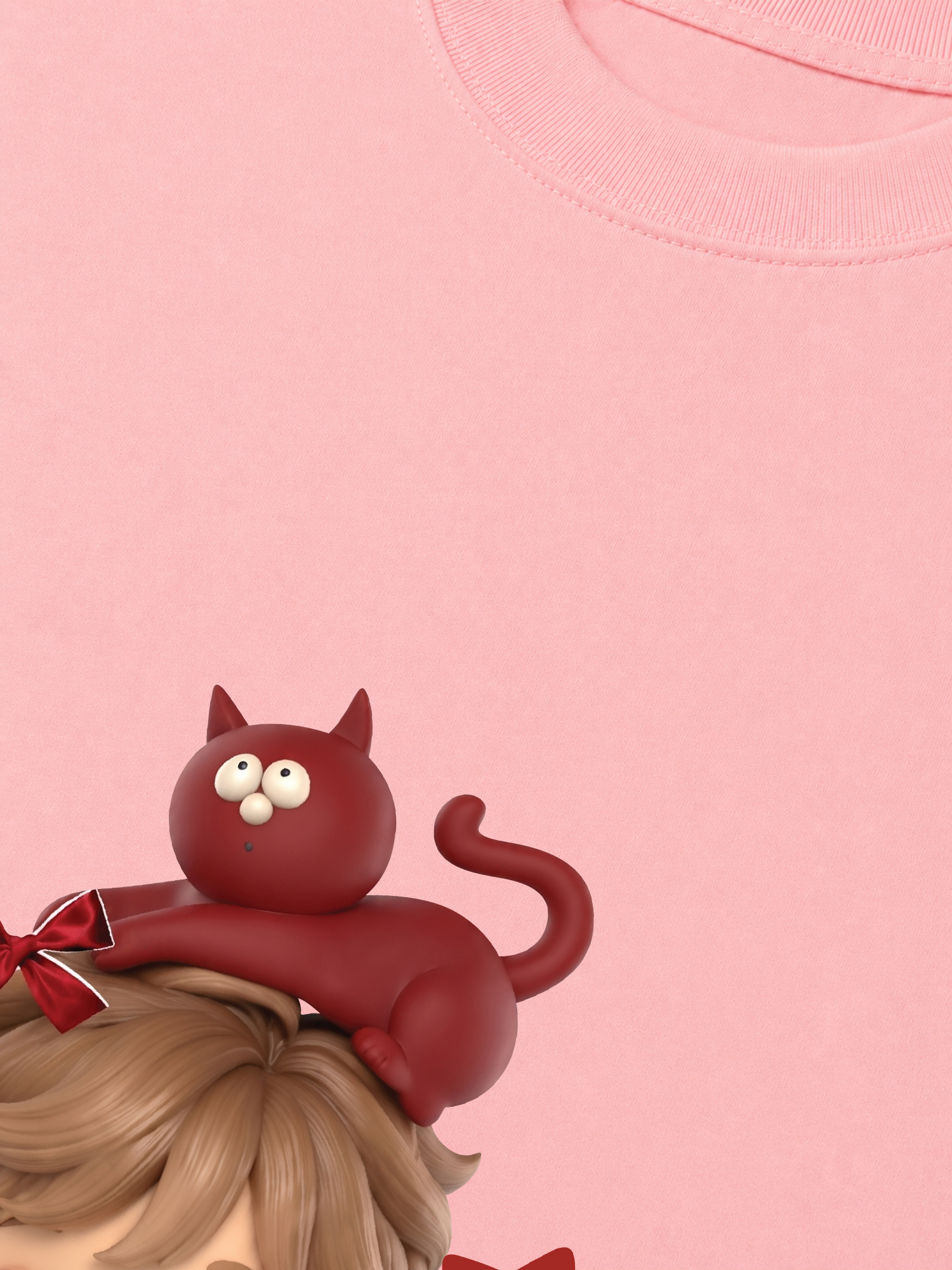 Áo Thun Relaxed Fit Cute Gang Red Outfit