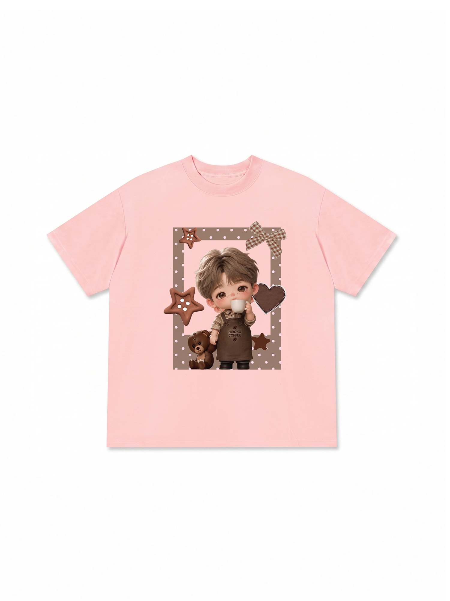 Áo Thun Relaxed Fit Cute Gang Coffee Chibi
