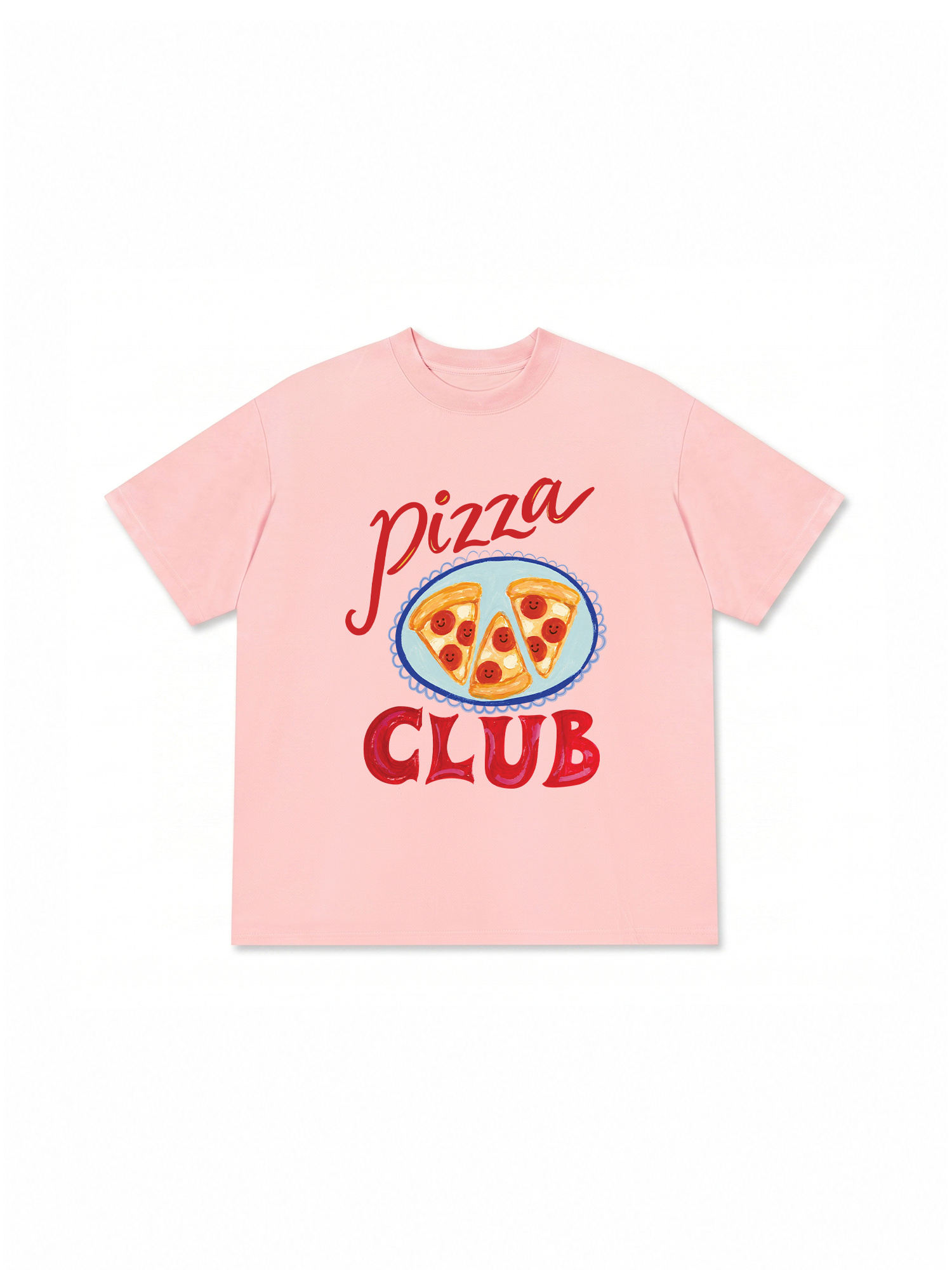 Áo Thun Relaxed Fit Yummy Mood Pizza Girl Club