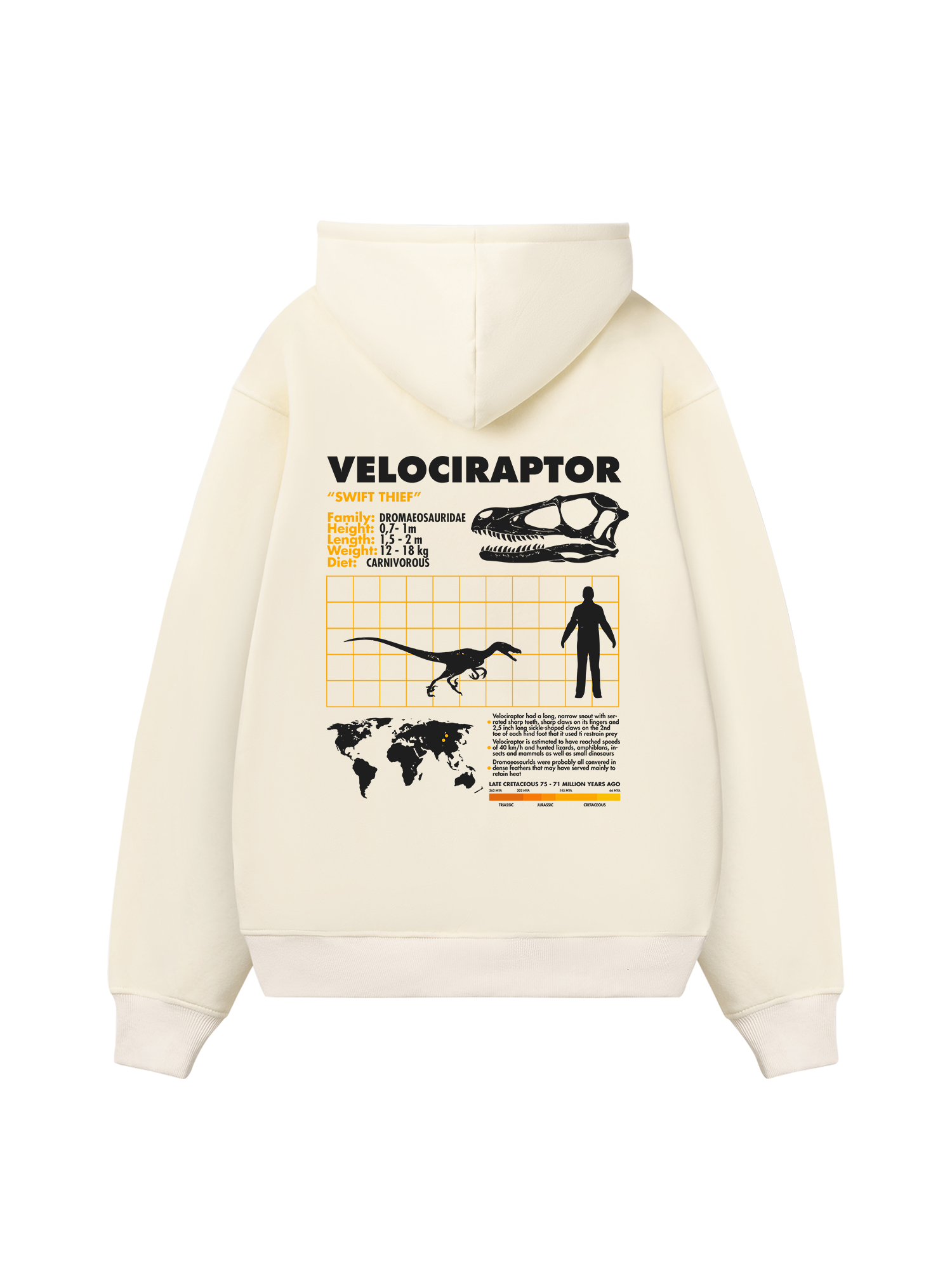Wild Life Analysis Table Velociraptor Hoodie