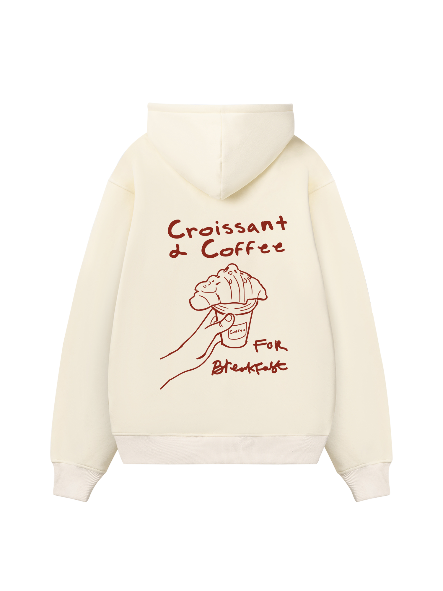 Croissant & Coffee For Breakfast Hoodie