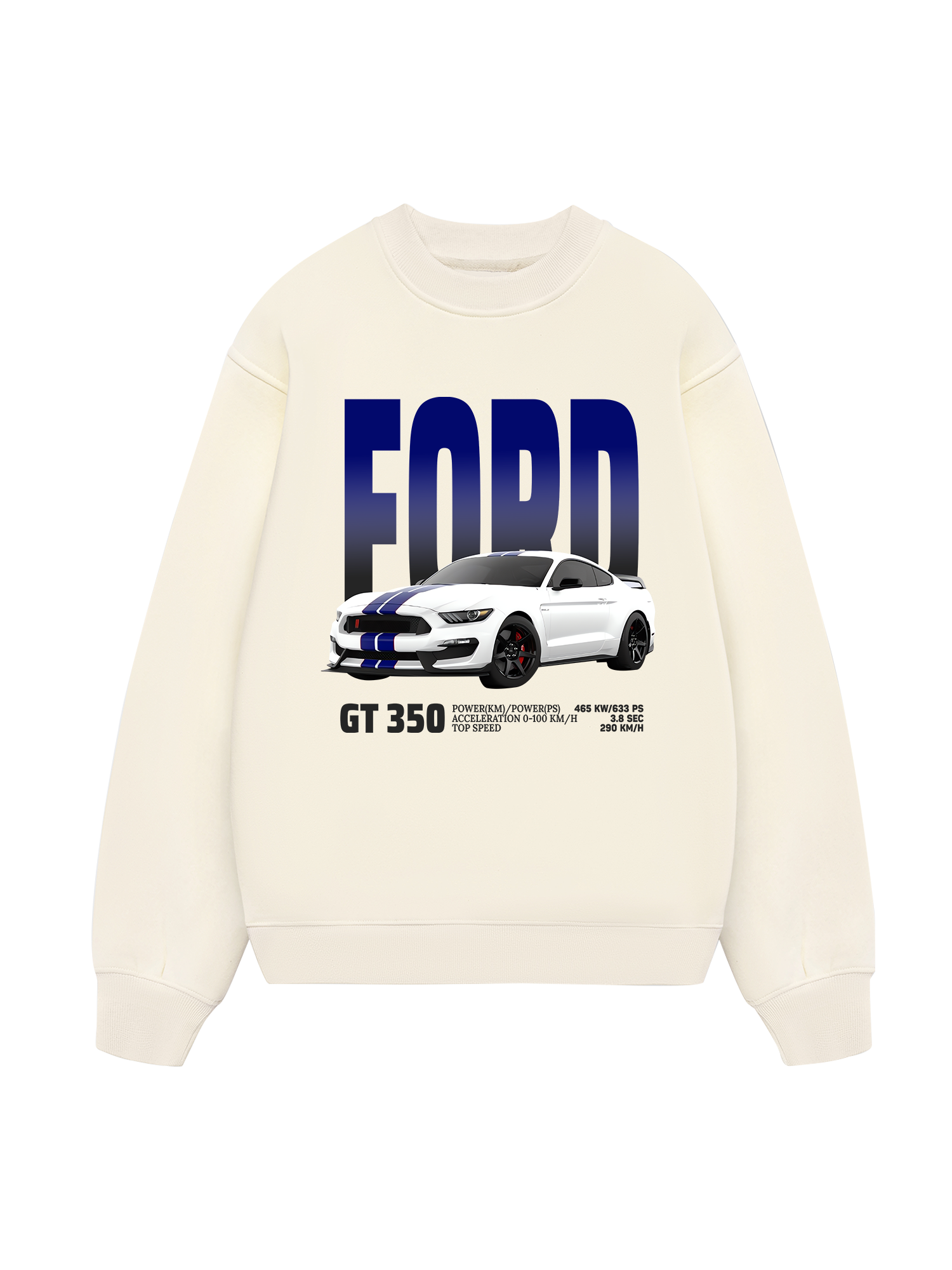 Ford GT 350 White Blue Sweater