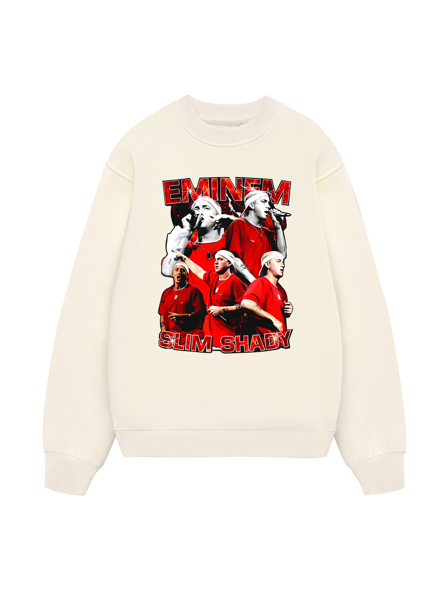 Rapper Eminem Red Flames Sweater