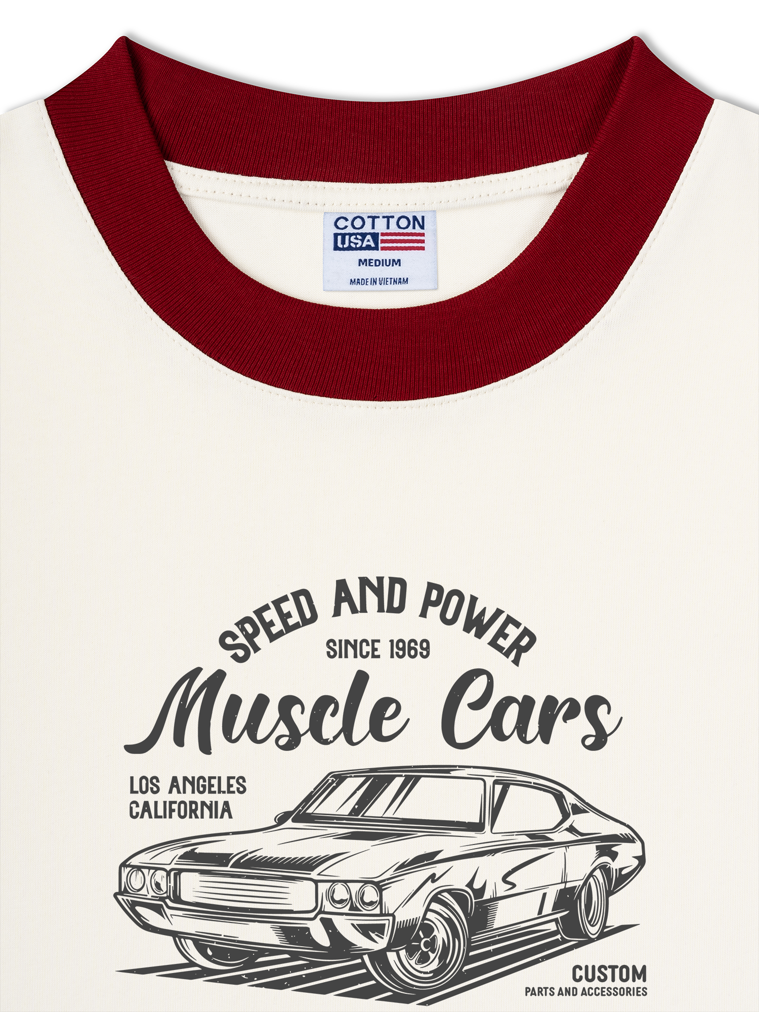 Áo Thun Ringer Relaxed Fit Speed And Power Muscle Cars