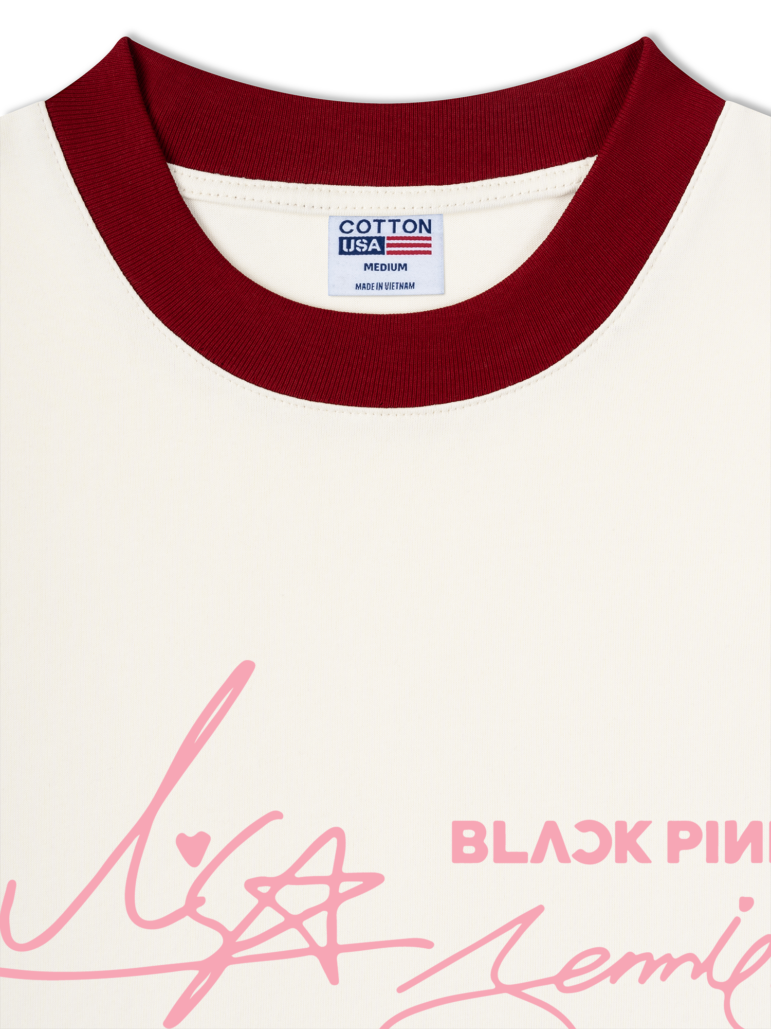 Áo Thun Ringer Relaxed Fit BlackPink Sign