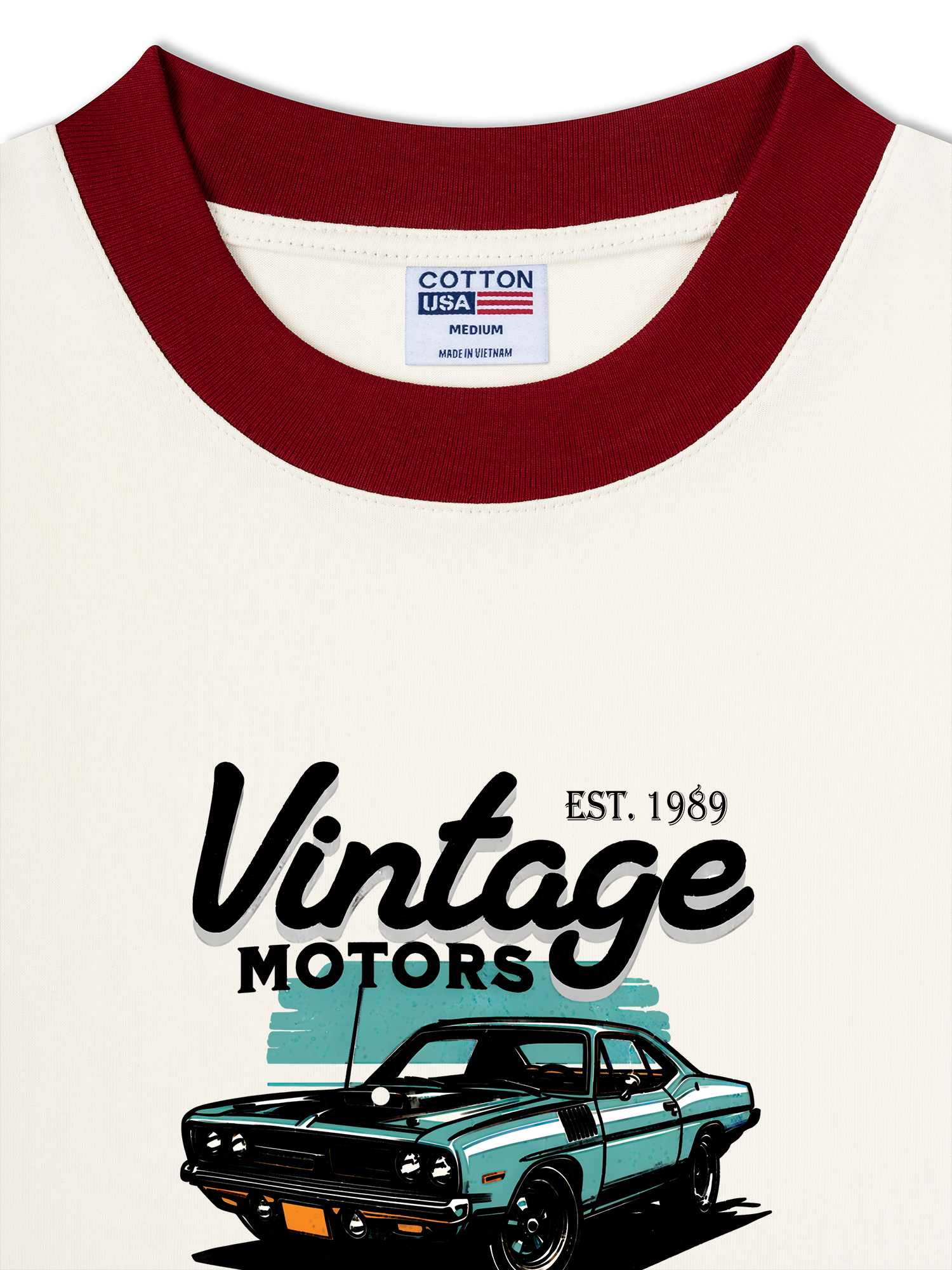 Áo Thun Ringer Relaxed Fit Classic Car Vintage 1989