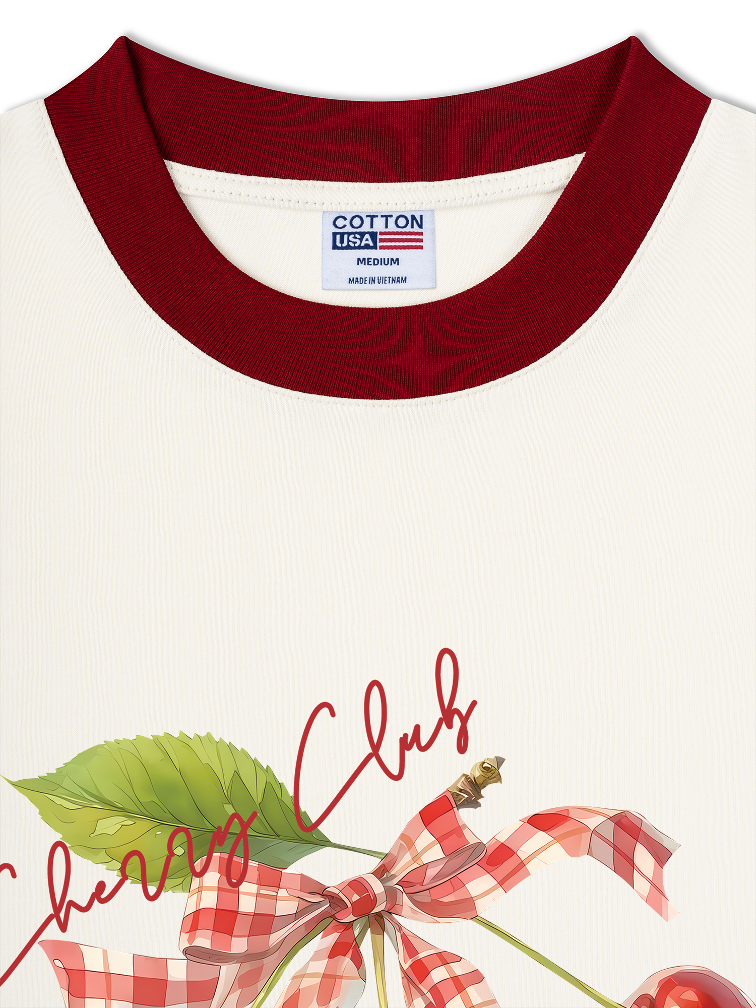 Áo Thun Ringer Relaxed Fit Cherry Red Cherry Club