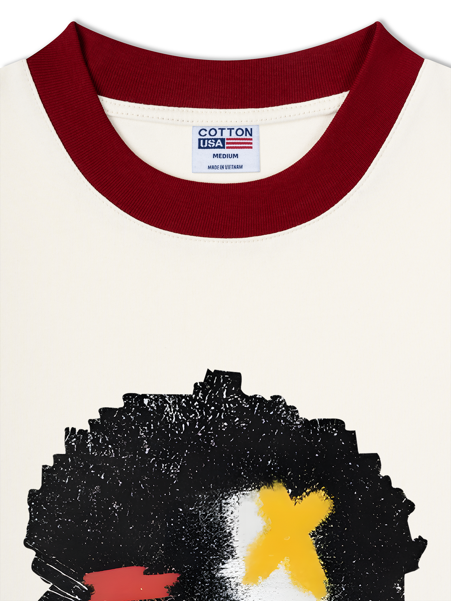 Áo Thun Ringer Relaxed Fit Rapper Multi Element Cotton USA