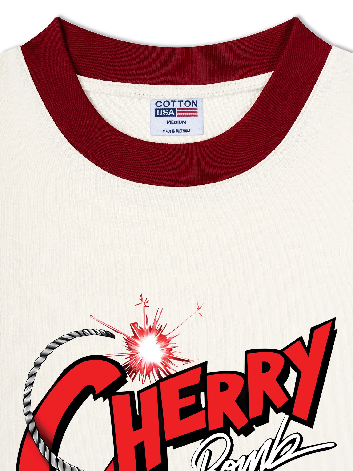 Áo Thun Ringer Relaxed Fit Cherry Bombb