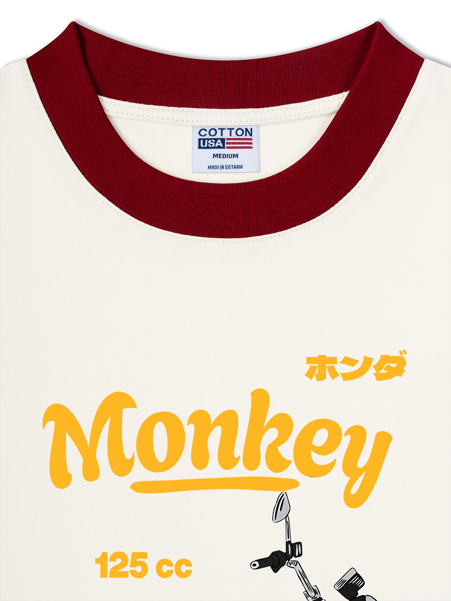 Áo Thun Ringer Relaxed Fit Monkey 125cc Yellow