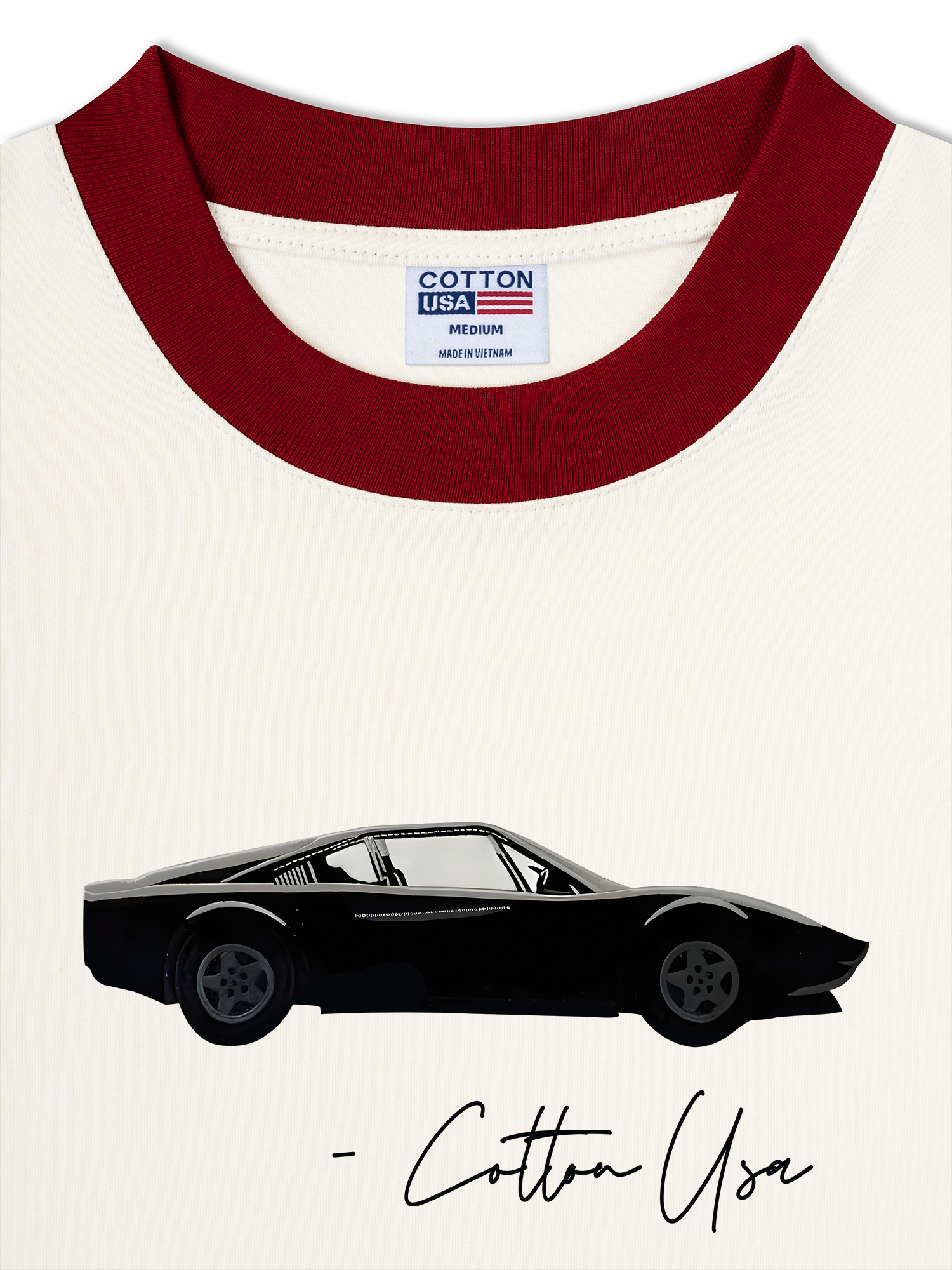 Áo Thun Ringer Relaxed Fit Classic Classic Car Black