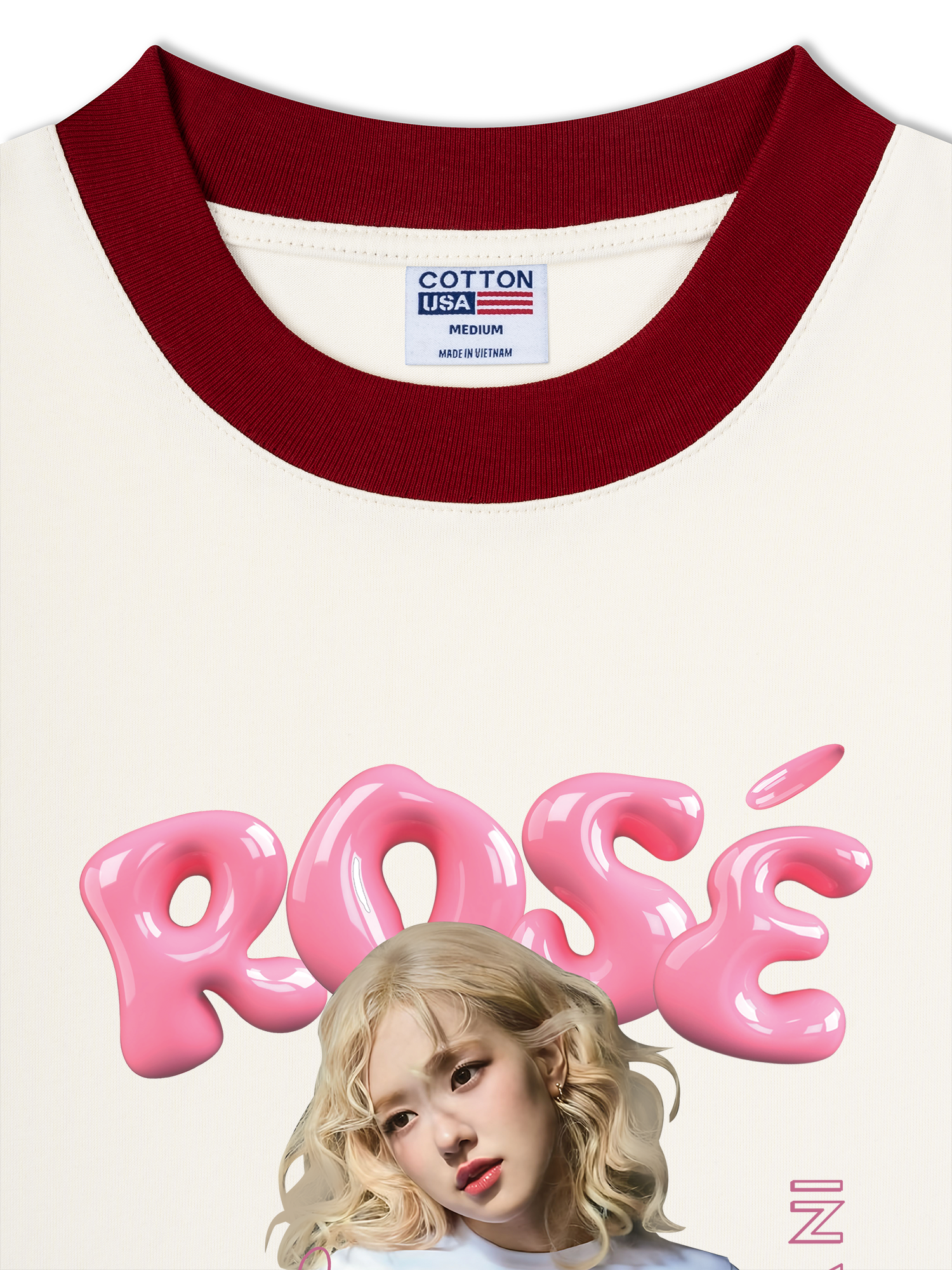 Áo Thun Ringer Relaxed Fit Black Pink Rose