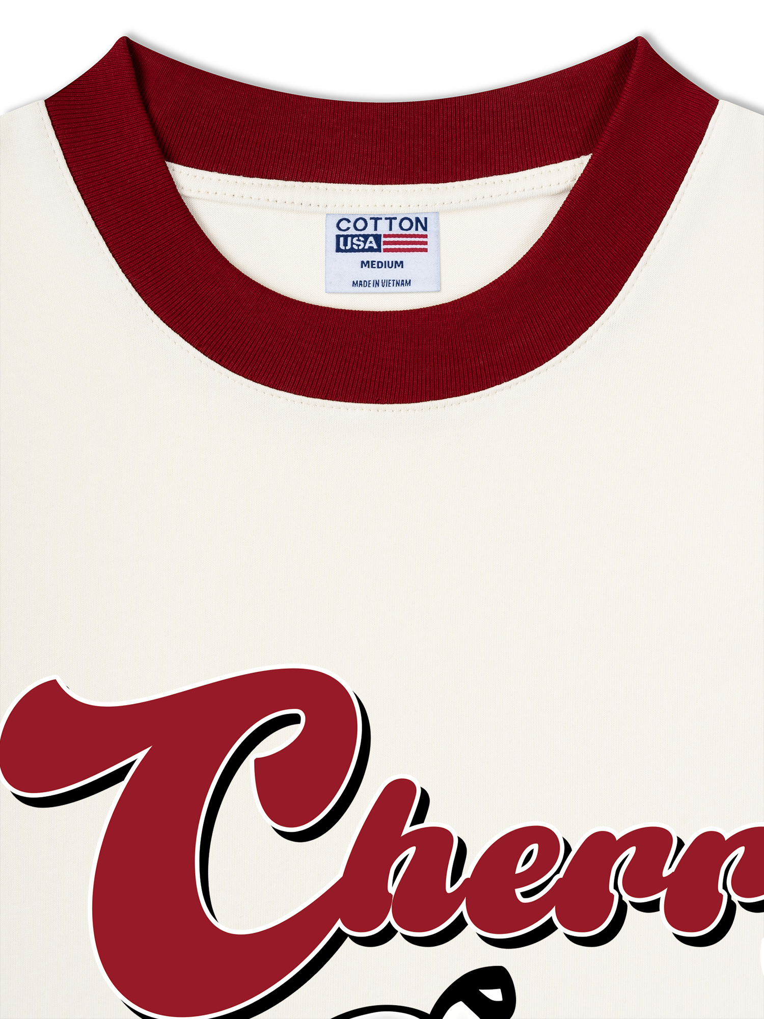 Áo Thun Ringer Relaxed Fit Cherry Sweet Girl