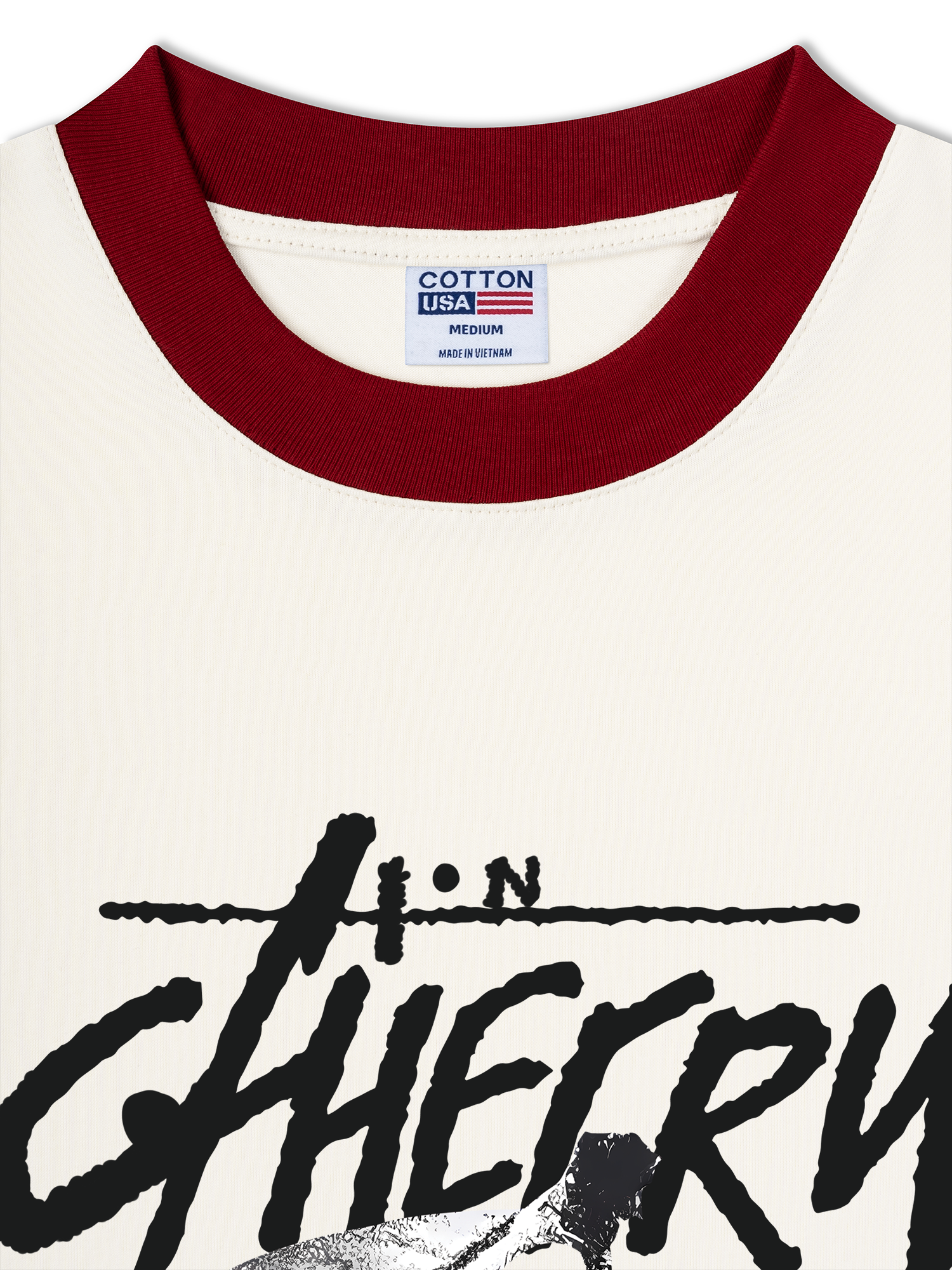 Áo Thun Ringer Relaxed Fit Cherry Black