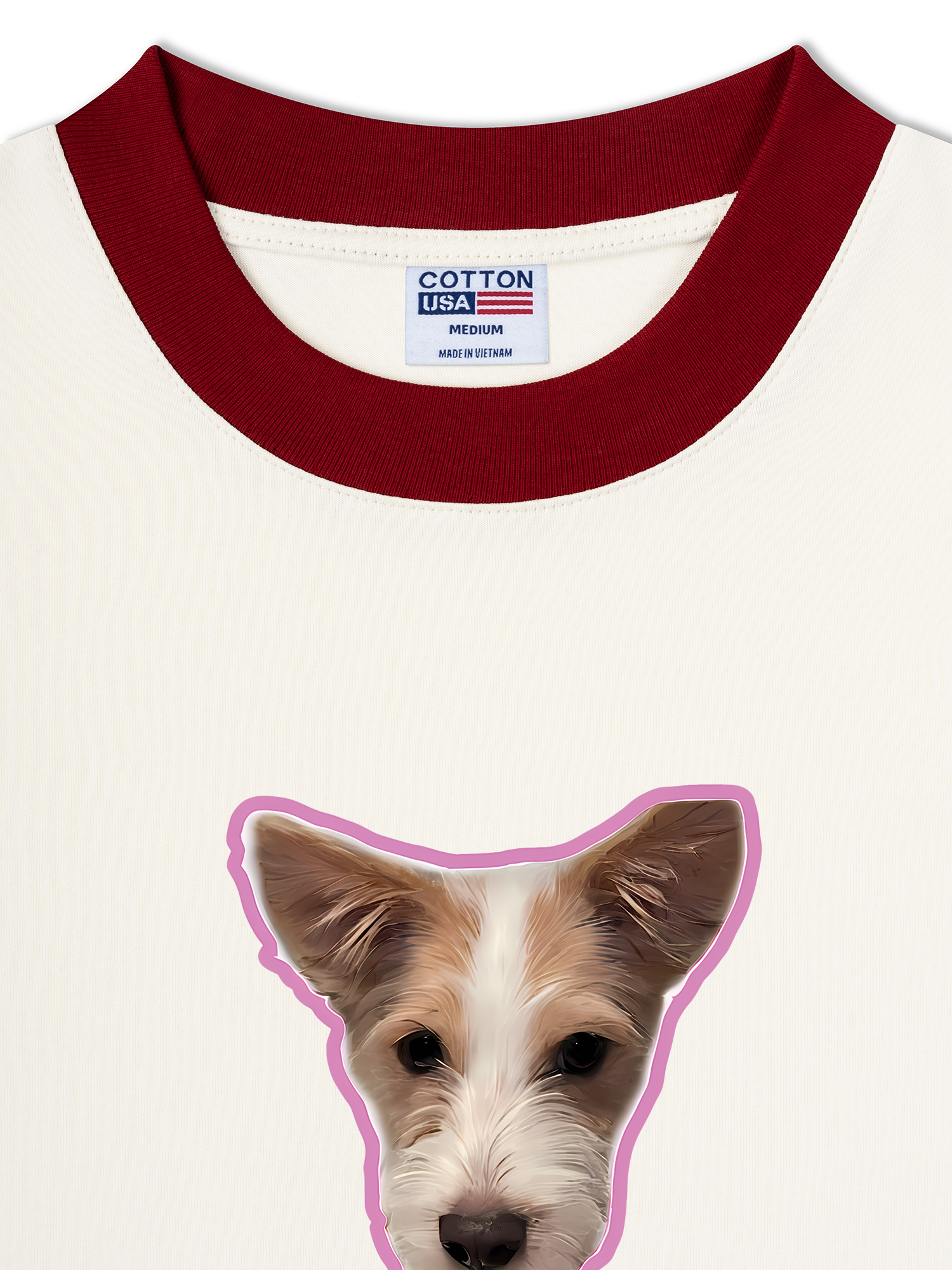 Áo Thun Ringer Relaxed Fit Black Pink Love Hank