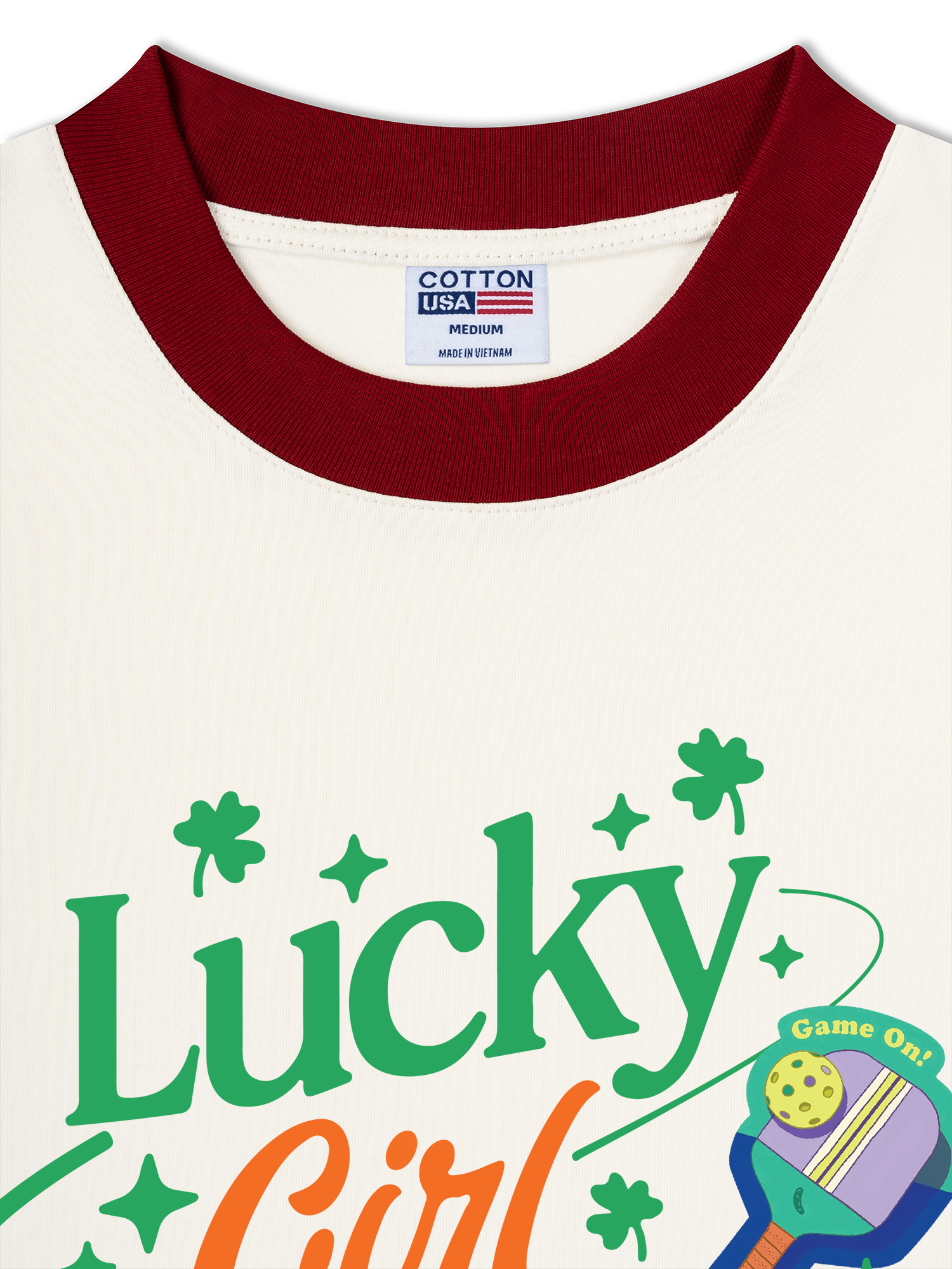 Áo Thun Ringer Relaxed Fit Pickleball Lucky Girl