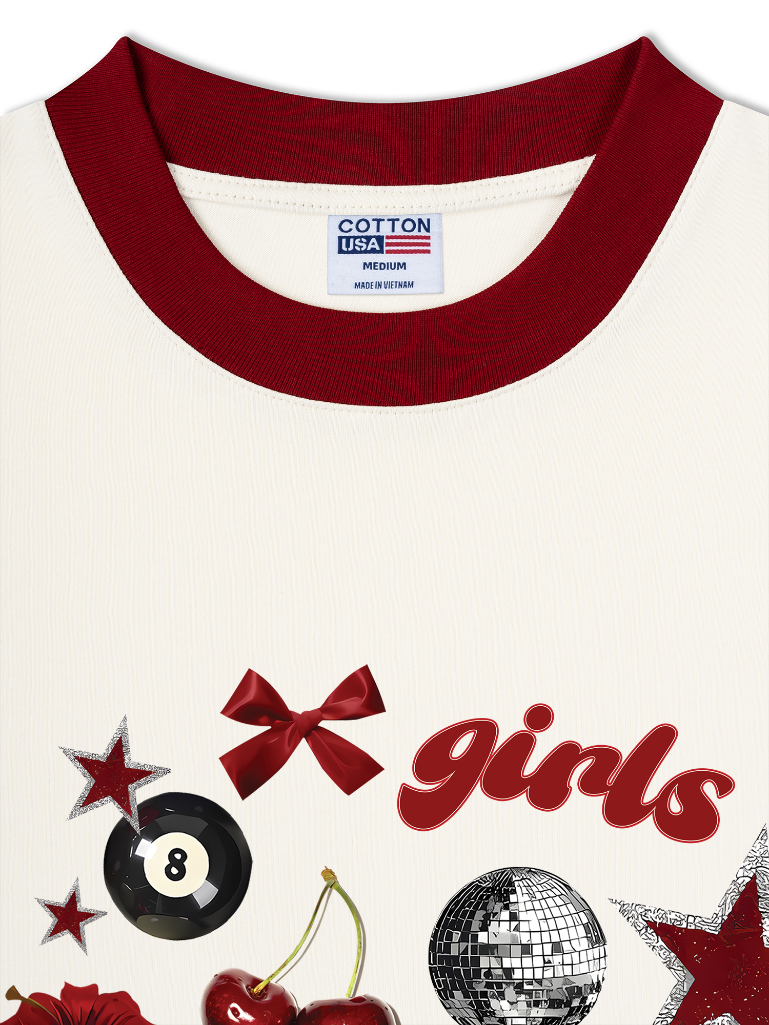 Áo Thun Ringer Relaxed Fit Cherry Girls