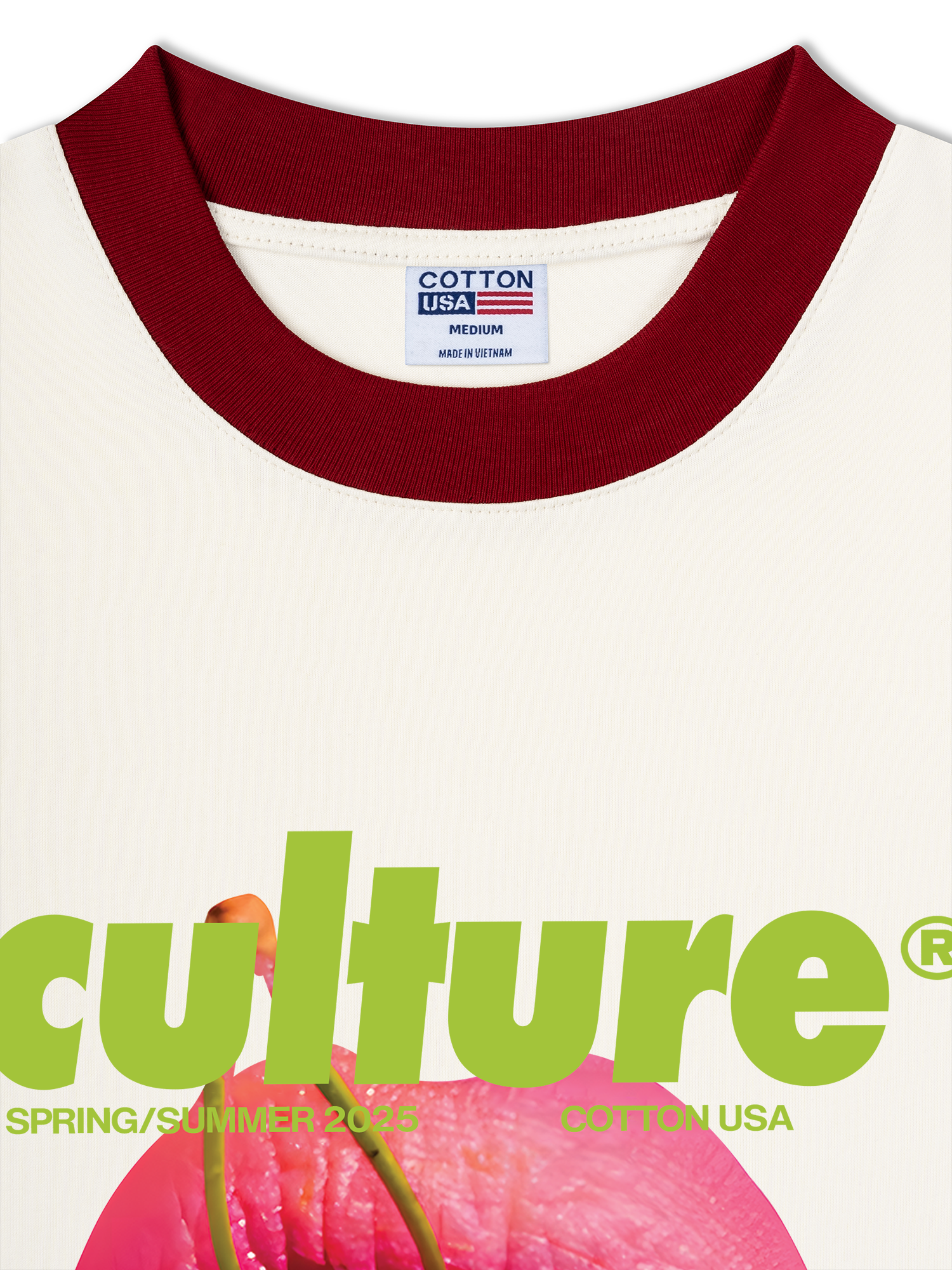 Áo Thun Ringer Relaxed Fit Tropical Culture Cherry Lip