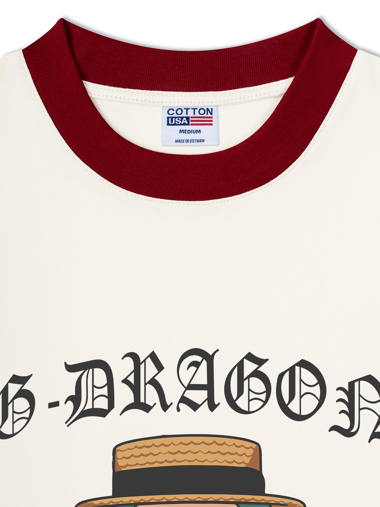 Áo Thun Ringer Relaxed Fit Cartoon GD Peace Minusone