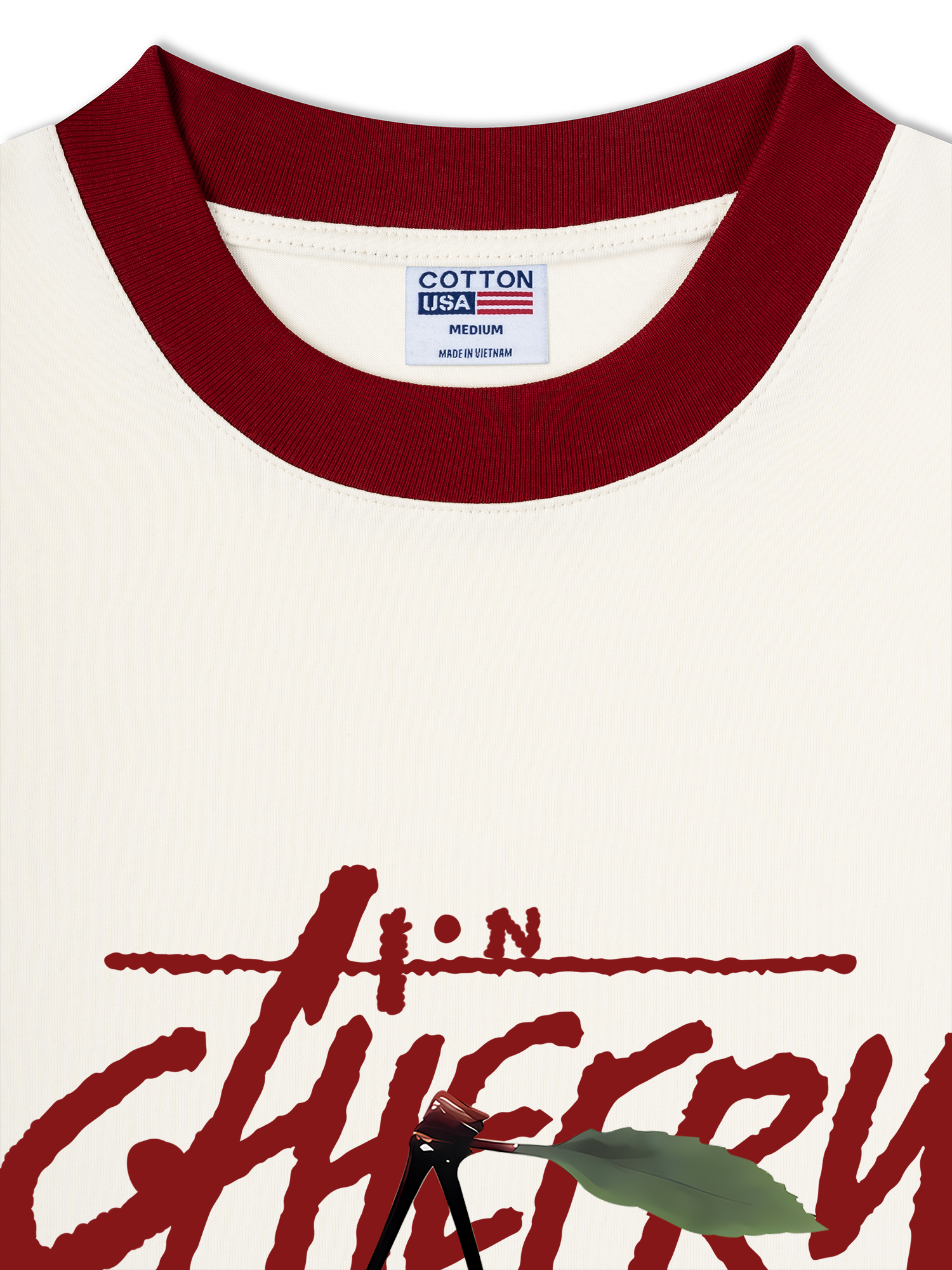 Áo Thun Ringer Relaxed Fit Cherry X Cotton USA