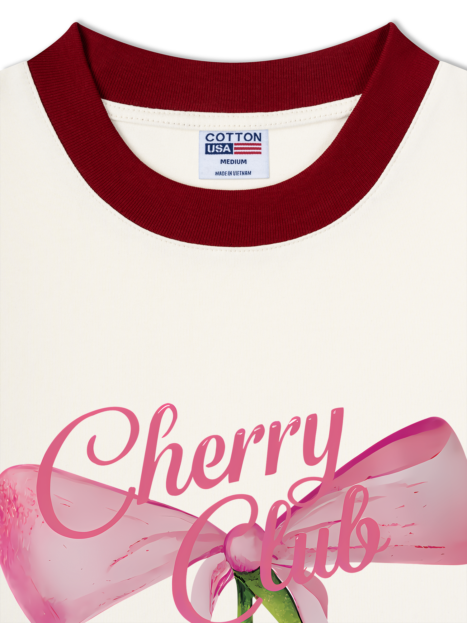 Áo Thun Ringer Relaxed Fit Cherry Club Coquette