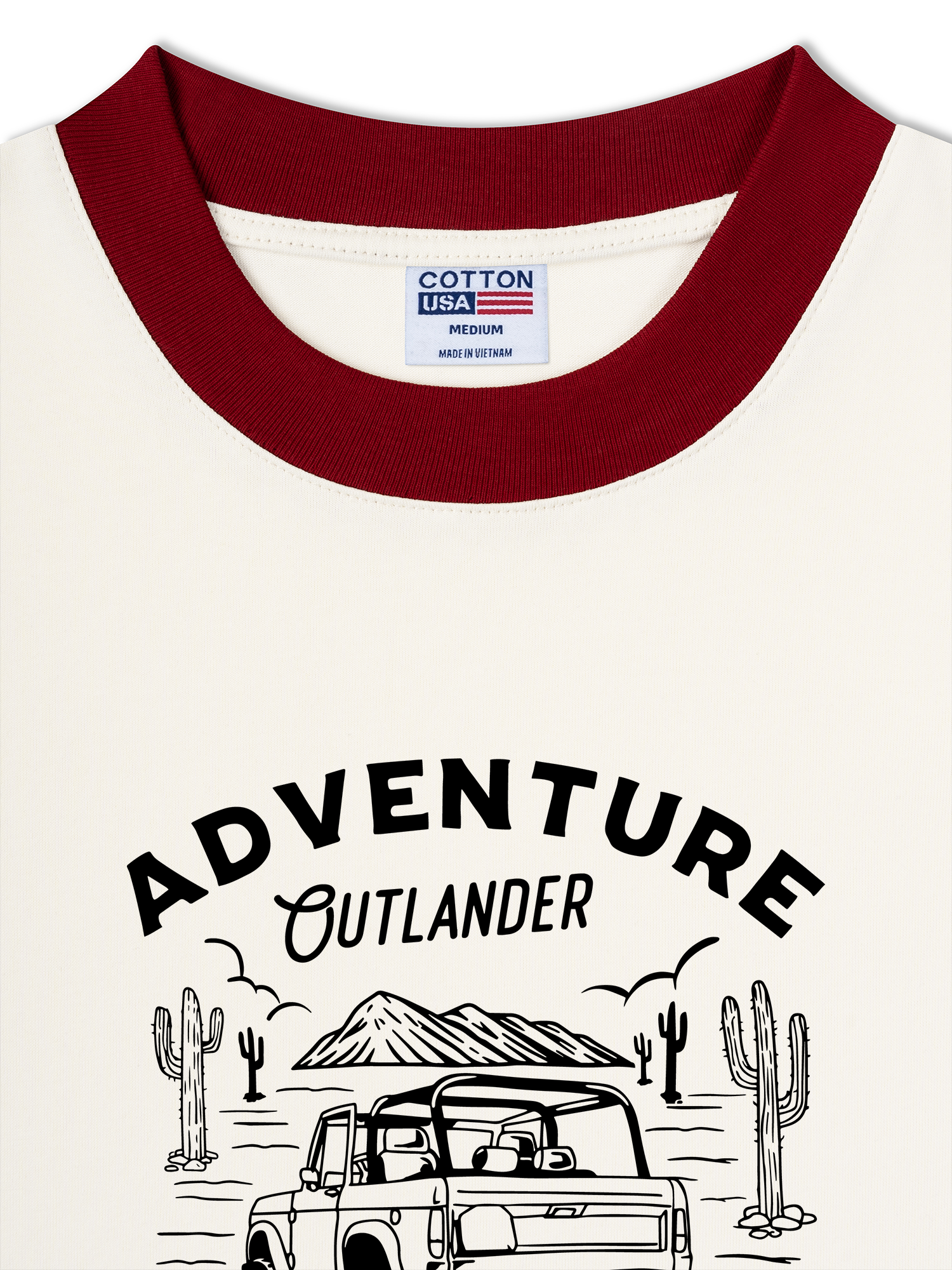 Áo Thun Ringer Relaxed Fit Adventure Cutlander Wild Explored