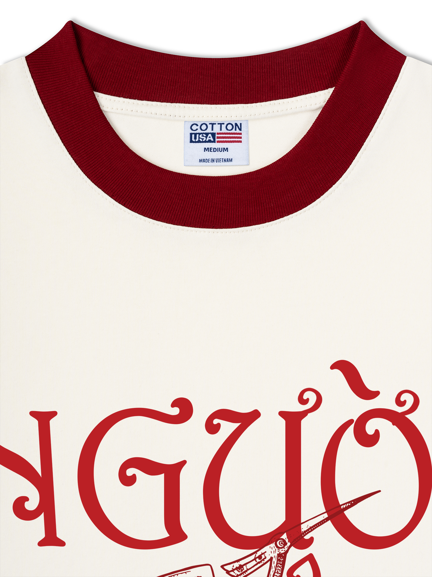 Áo Thun Ringer Relaxed Fit Người Việt - Máu Đỏ Da Vàng