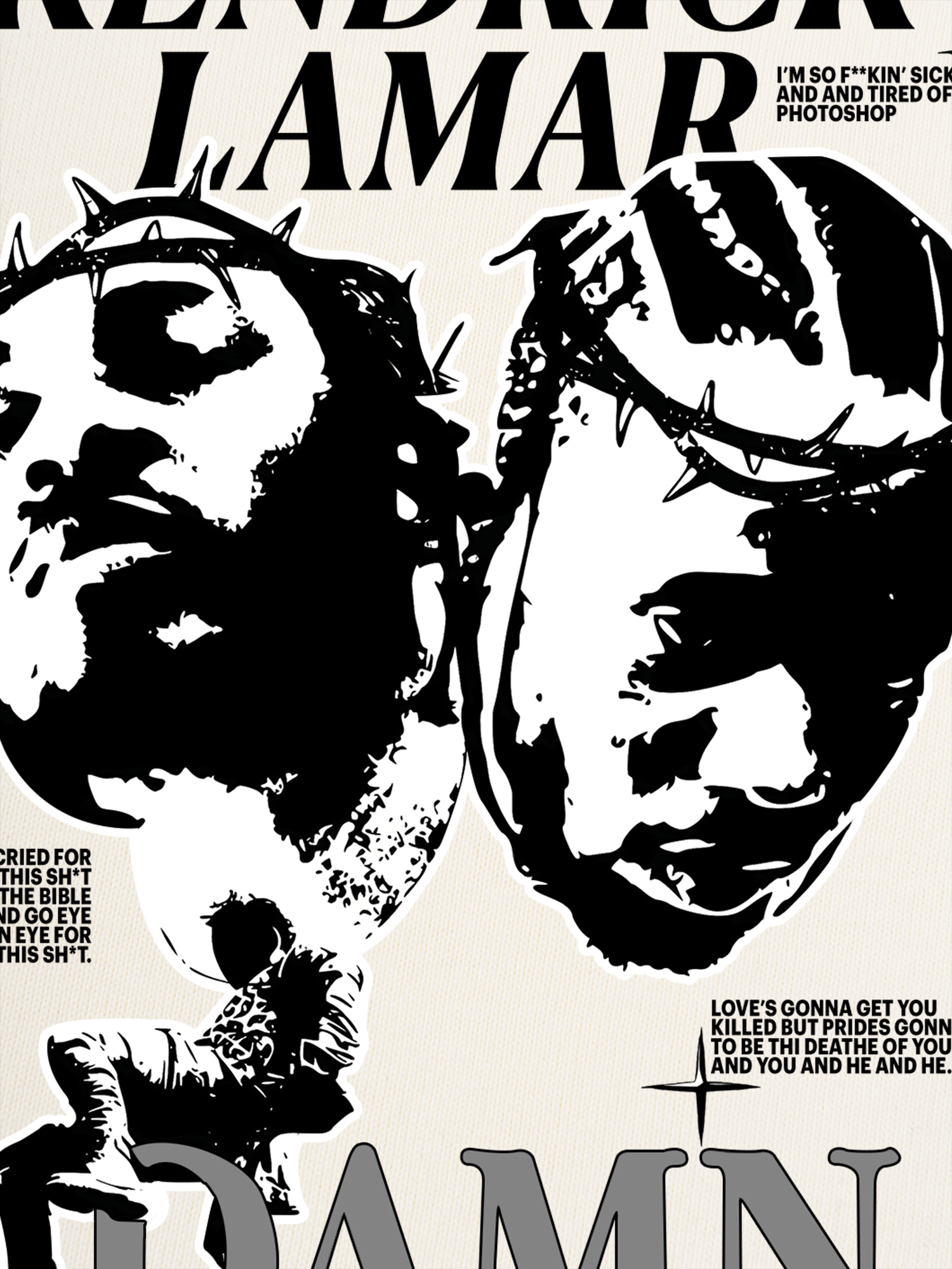 Áo Thun Ringer Relaxed Fit Rapper Kendrick Lamar Damn