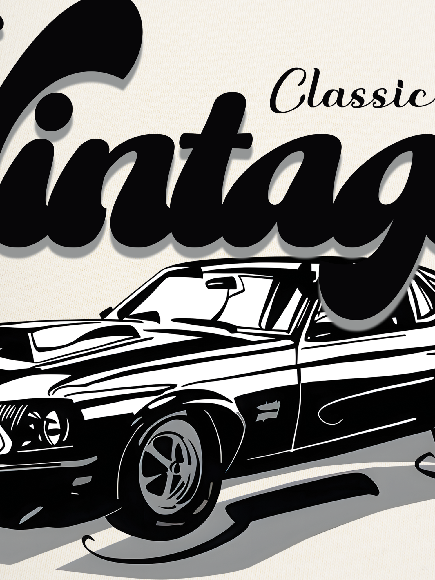 Áo Thun Ringer Relaxed Fit Classic Car Vintage