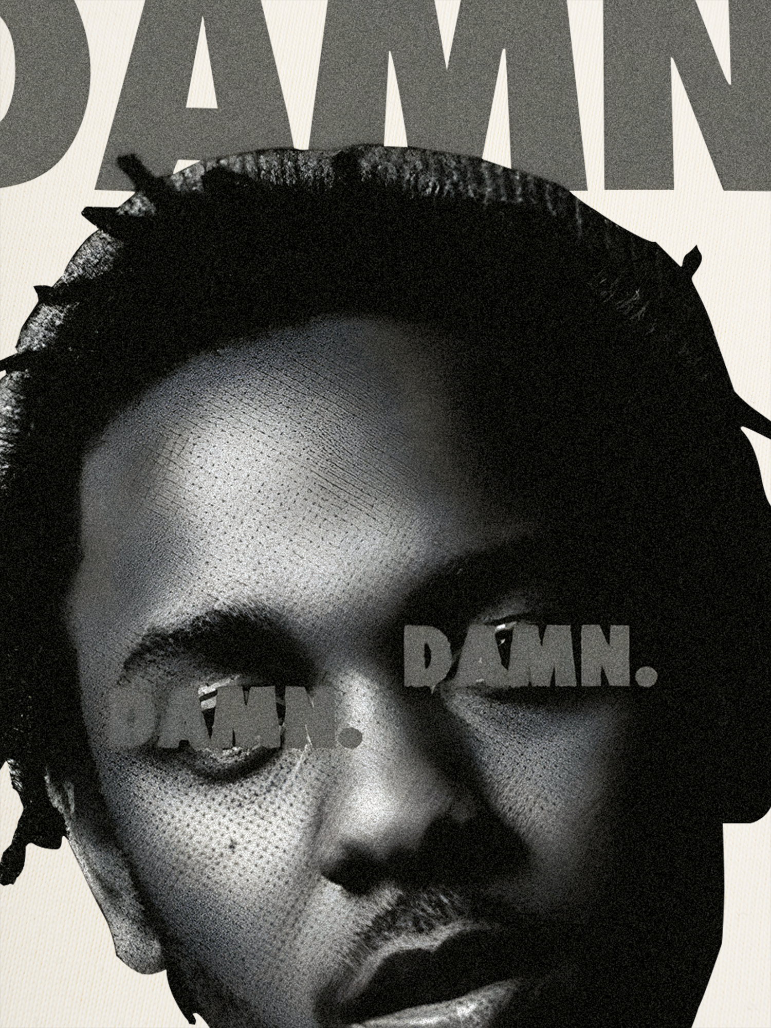 Áo Thun Ringer Relaxed Fit Rapper Damn Black And White Graphic