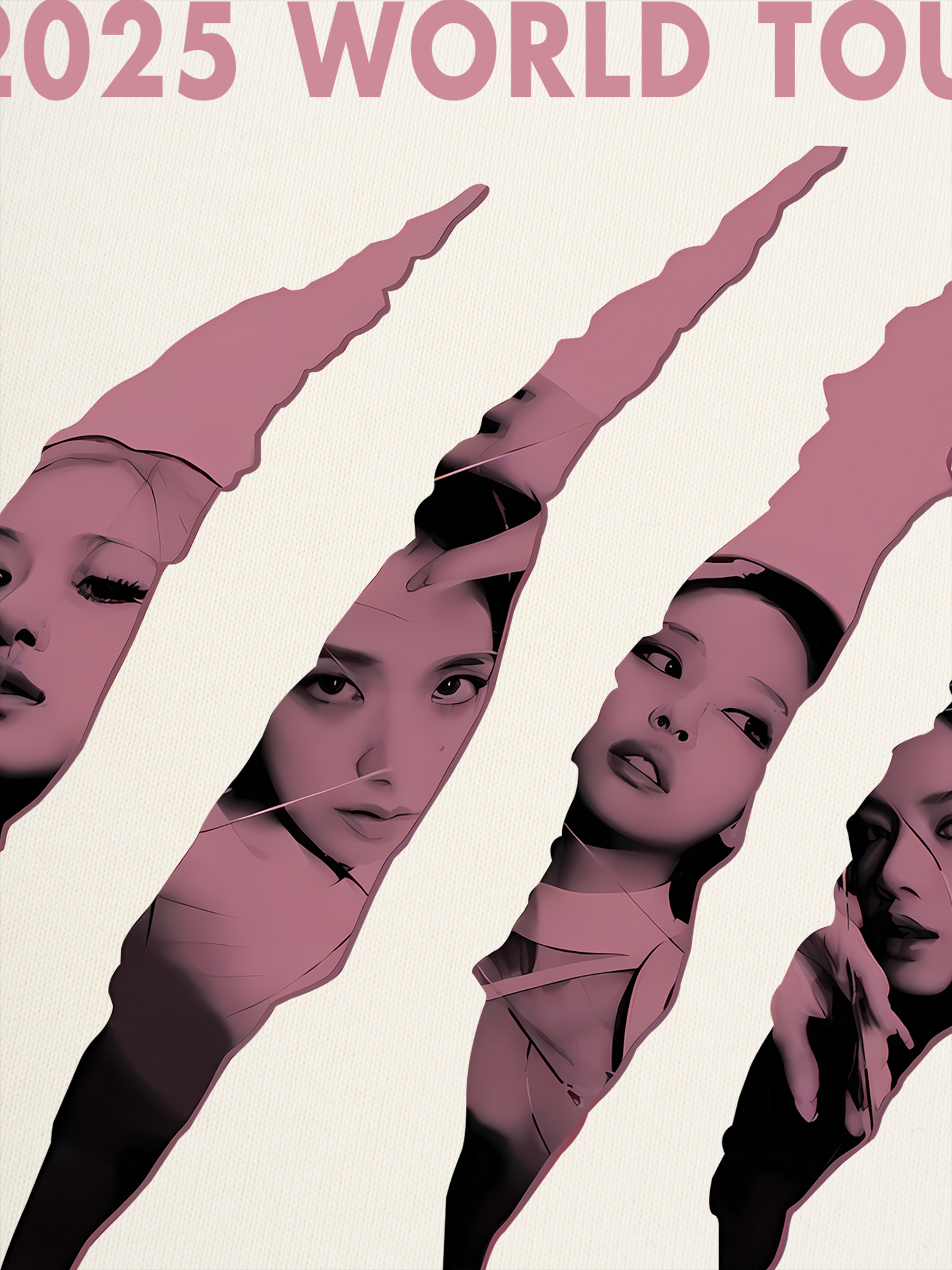 Áo Thun Ringer Relaxed Fit Black Pink 2025 World Tour