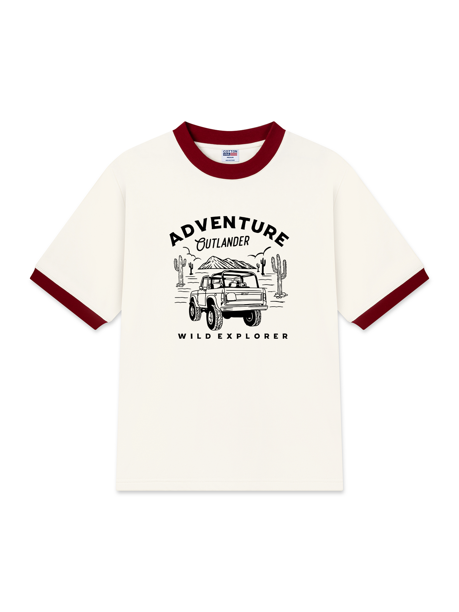 Áo Thun Ringer Relaxed Fit Adventure Cutlander Wild Explored