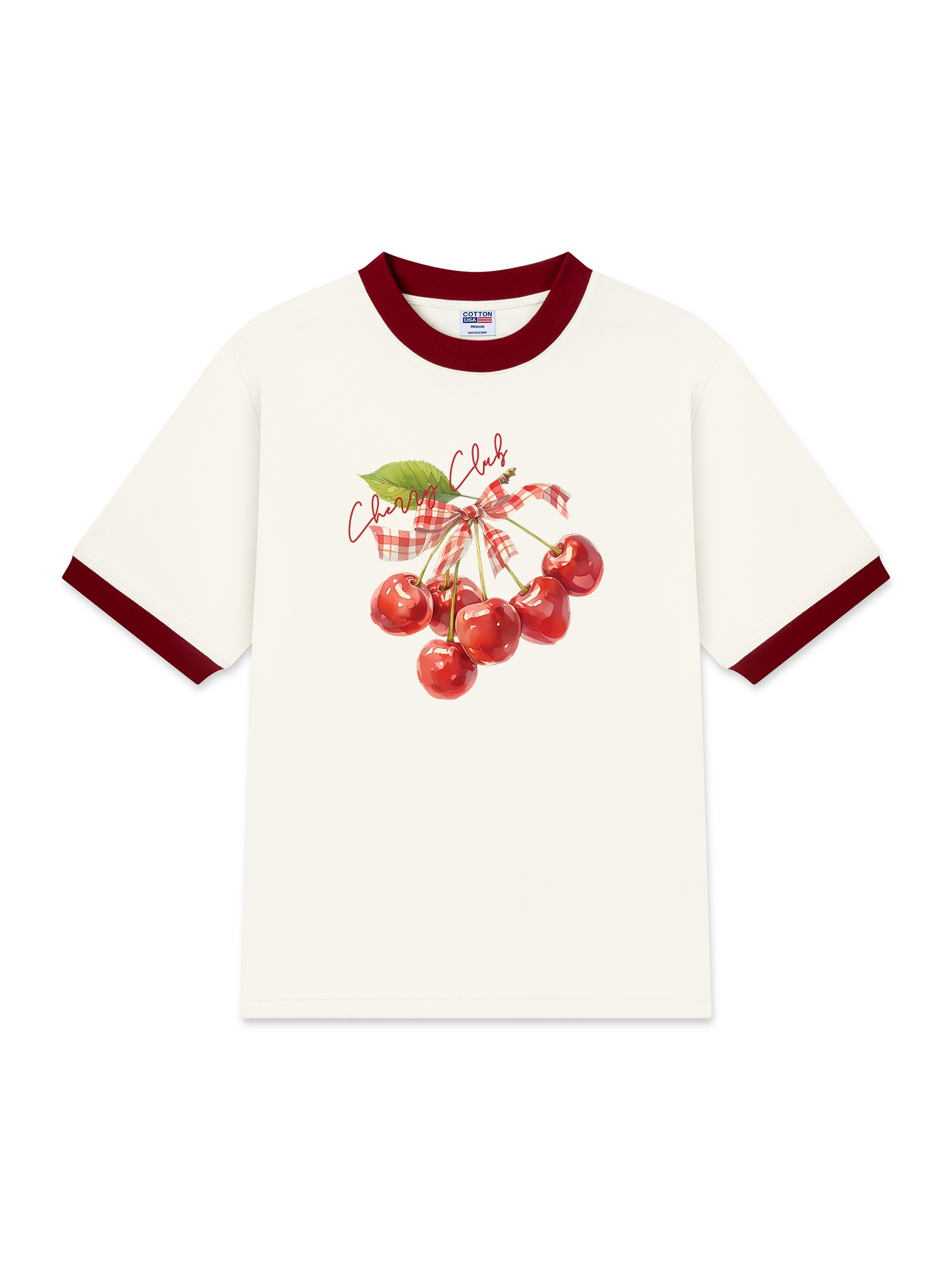Áo Thun Ringer Relaxed Fit Cherry Red Cherry Club