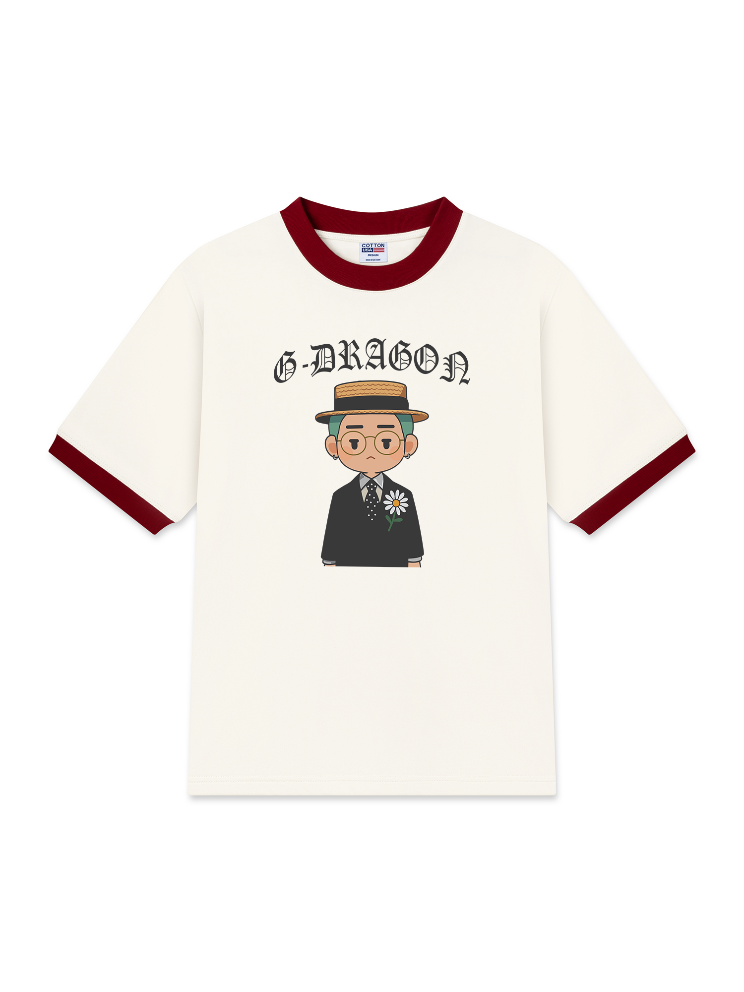 Áo Thun Ringer Relaxed Fit Cartoon GD Peace Minusone